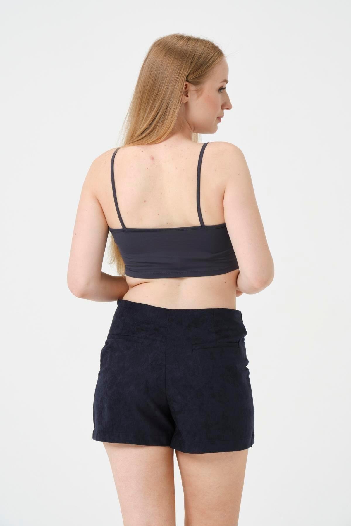 Kadın Kısa Crop Askılı Krop