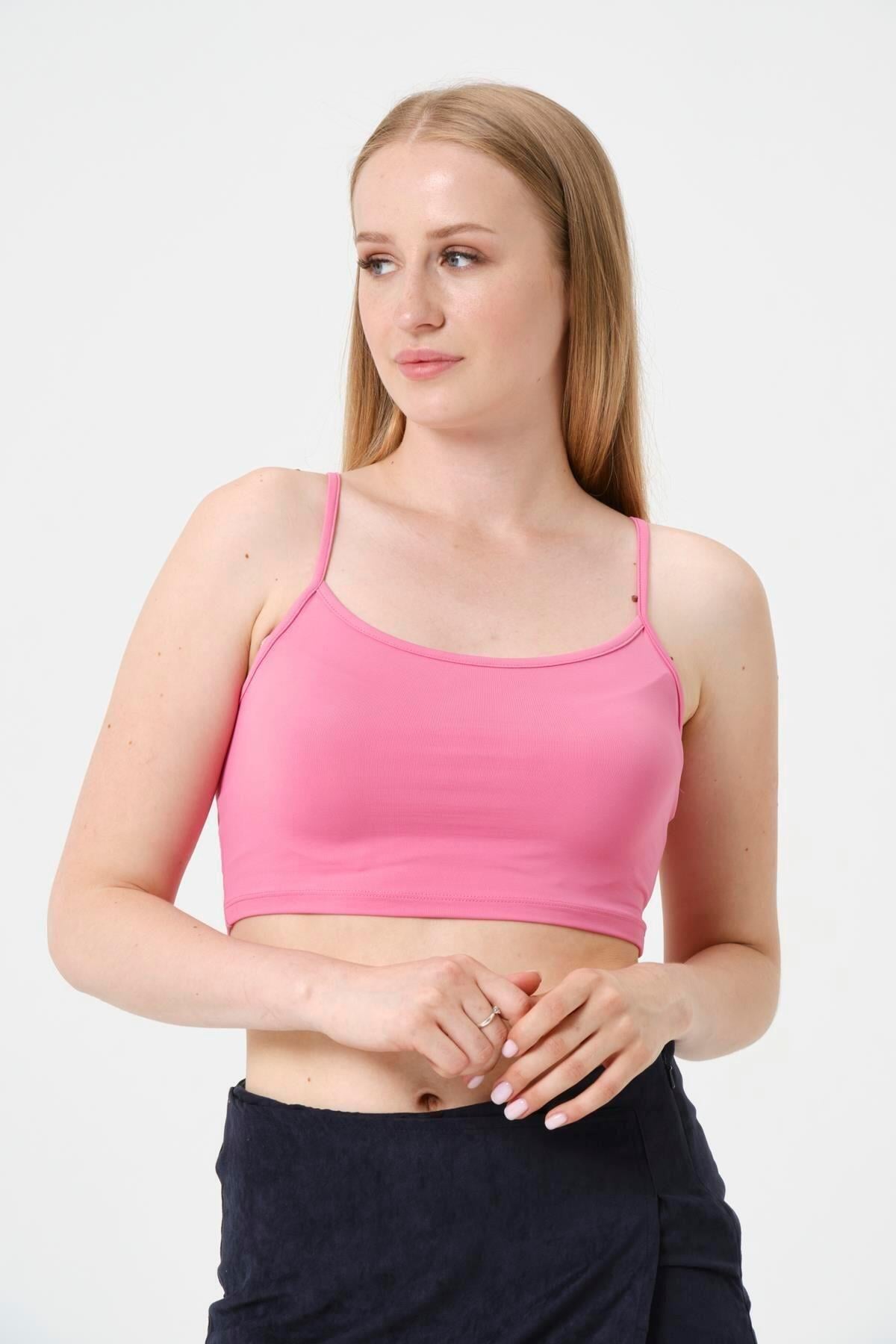 Kadın Kısa Crop Askılı Krop