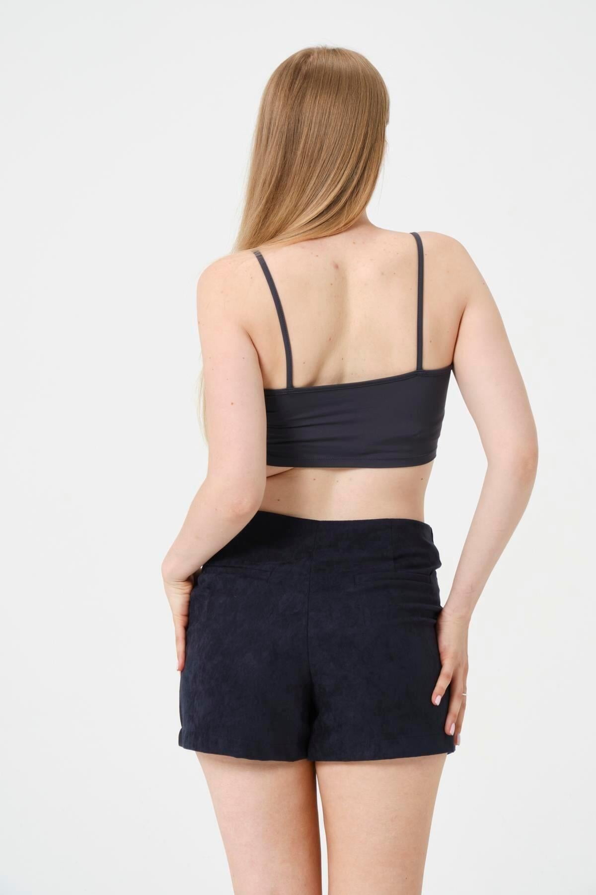 Kadın Kısa Crop Askılı Krop