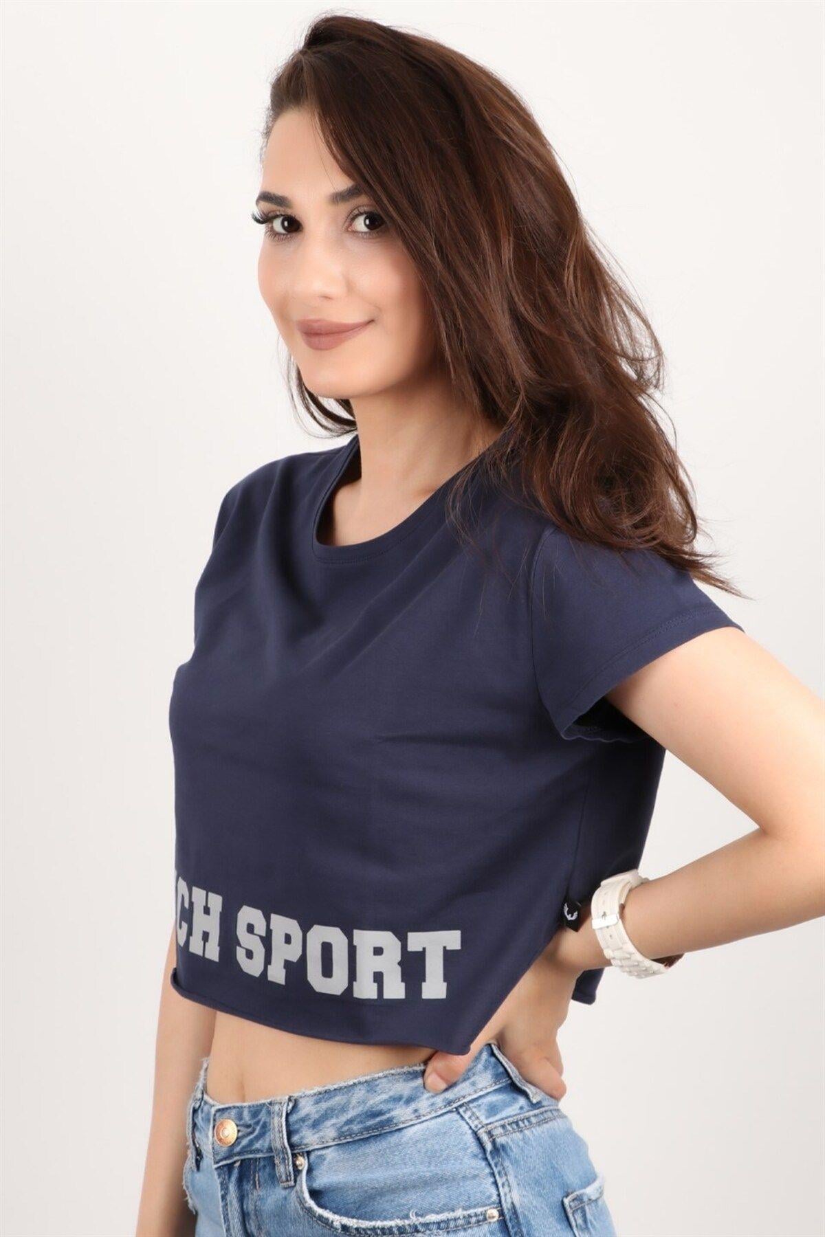 Kadın Kısa Kollu Crop Bluz
