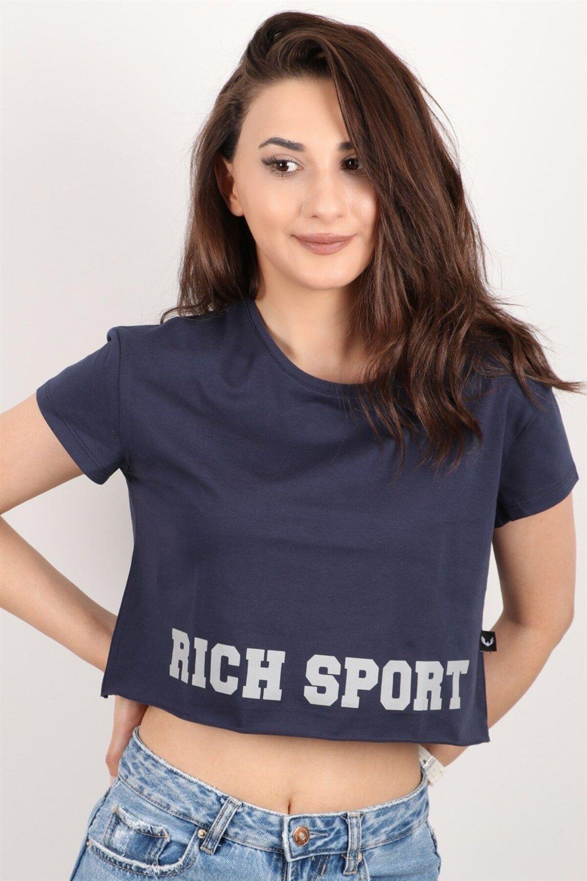 Kadın Kısa Kollu Crop Bluz