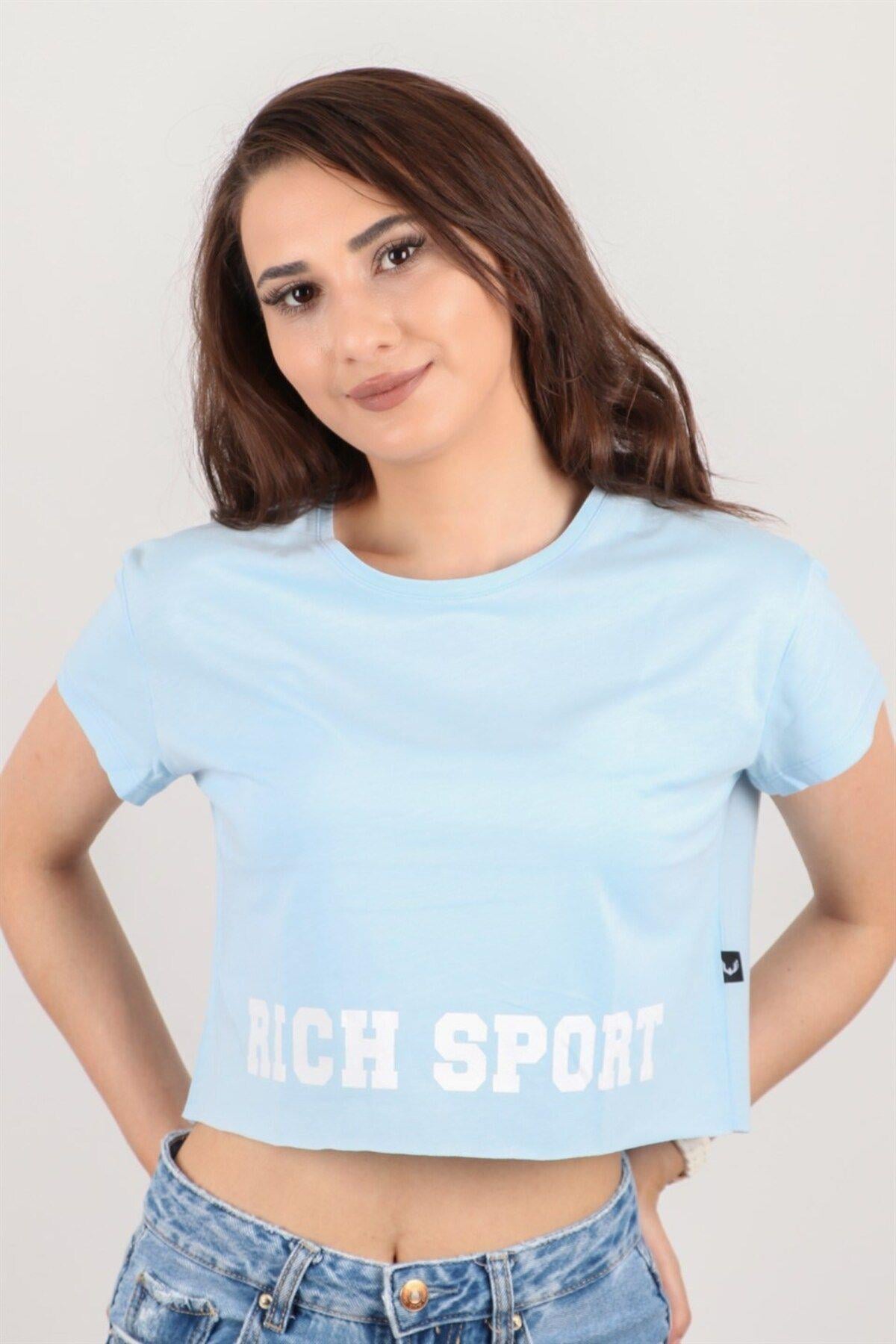 Kadın Kısa Kollu Crop Bluz