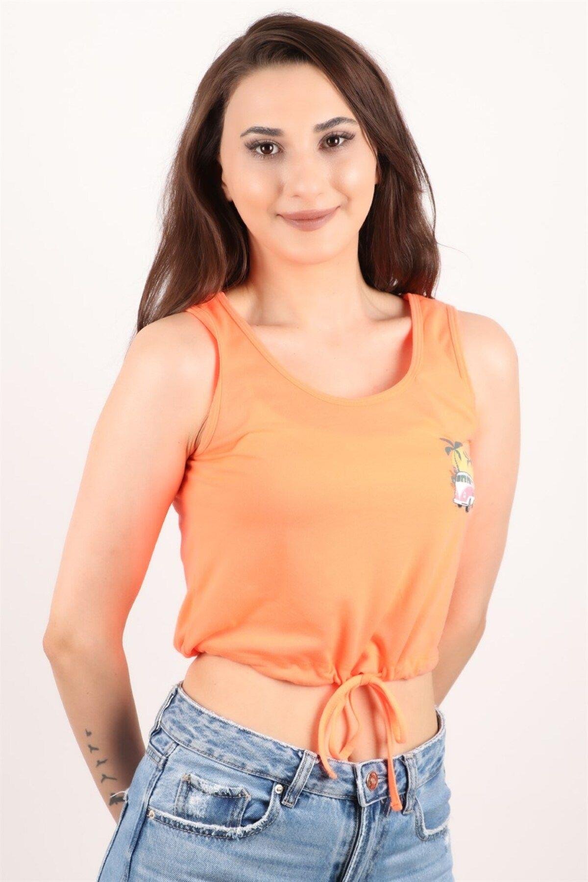 Kadın Kolsuz Crop Bluz
