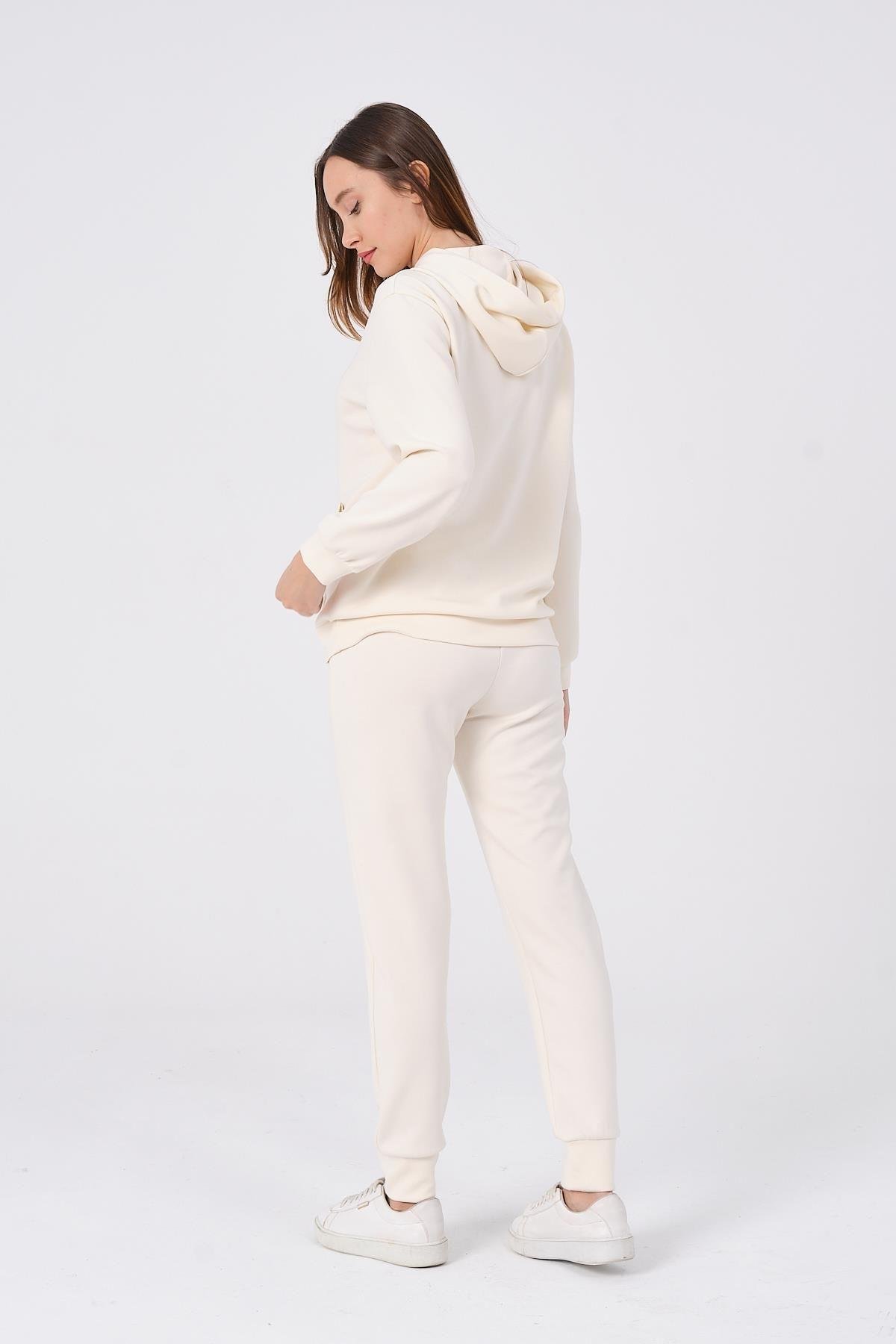 Kadın Yumuşak Kumaş Eşofman Takımı Eşofman Altı ve Sweatshirt