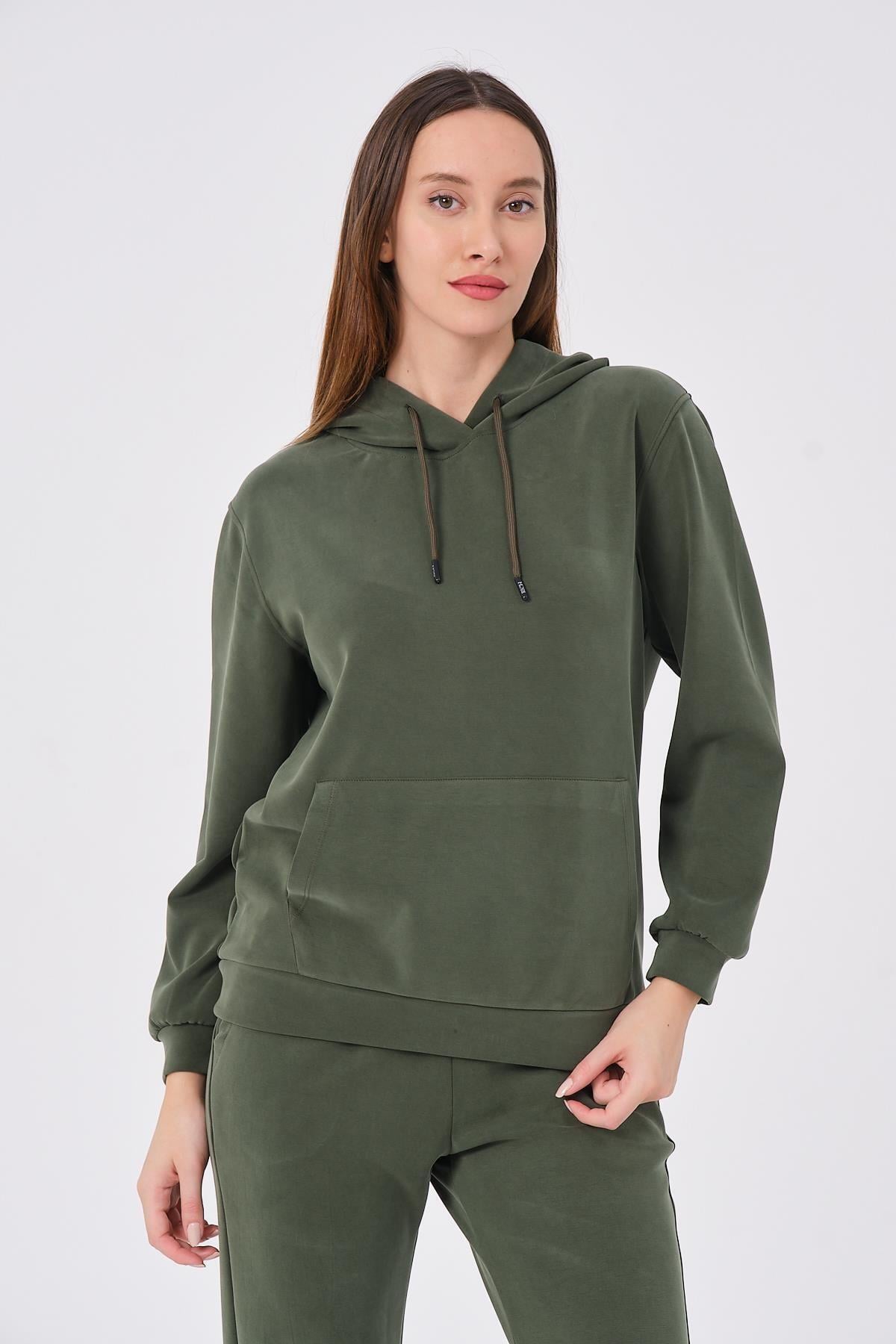 Kadın Yumuşak Kumaş Eşofman Takımı Eşofman Altı ve Sweatshirt