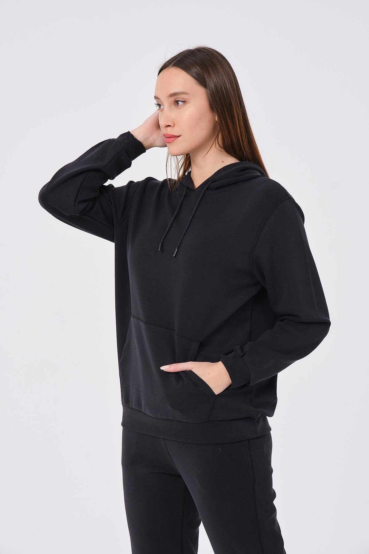Kadın Yumuşak Kumaş Eşofman Takımı Eşofman Altı ve Sweatshirt