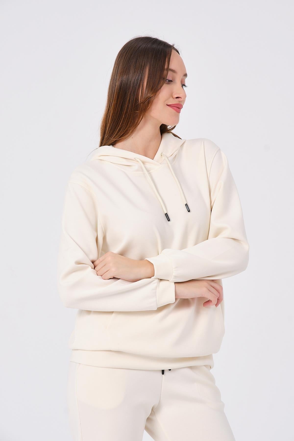 Kadın Yumuşak Kumaş Eşofman Takımı Eşofman Altı ve Sweatshirt