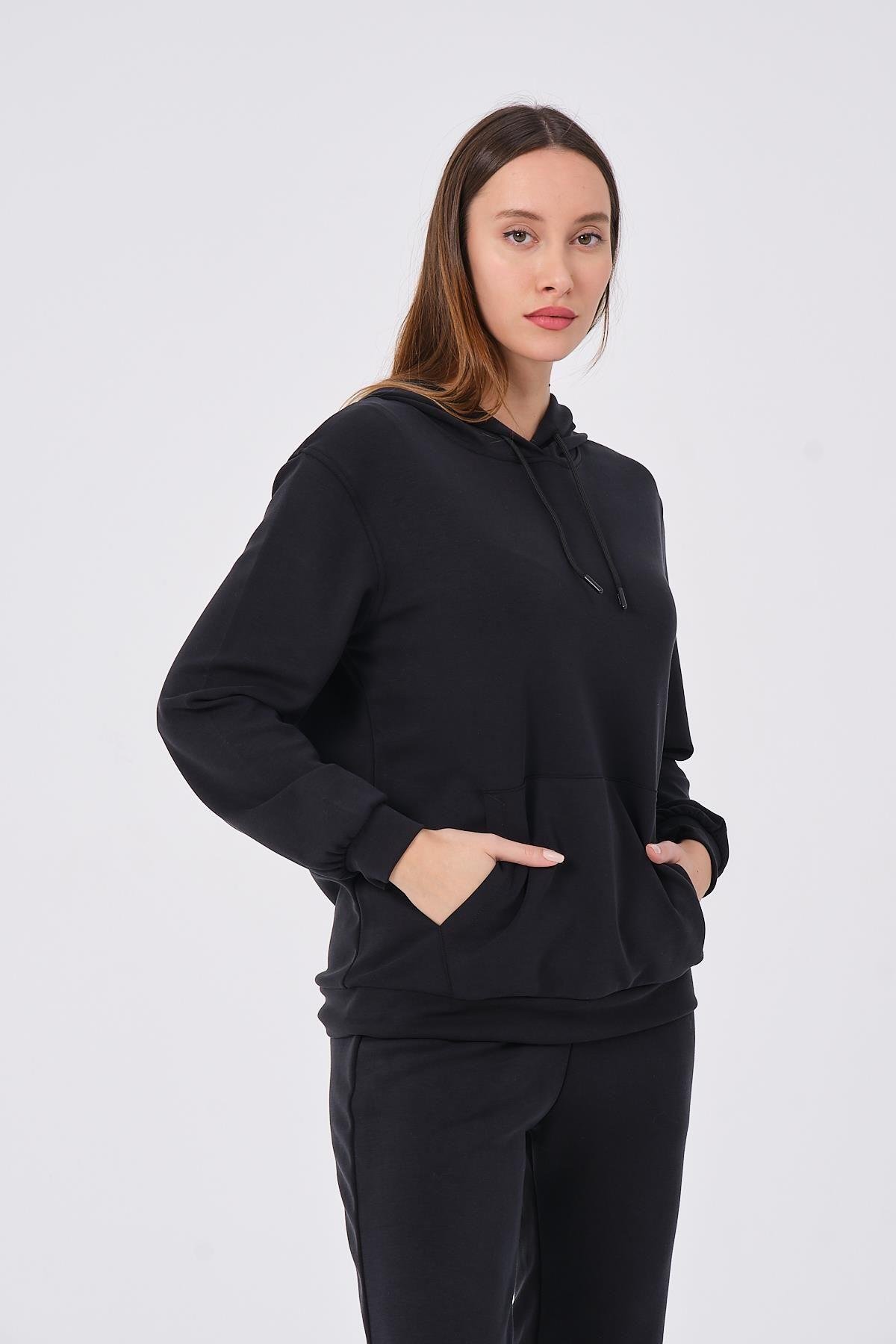 Kadın Yumuşak Kumaş Eşofman Takımı Eşofman Altı ve Sweatshirt