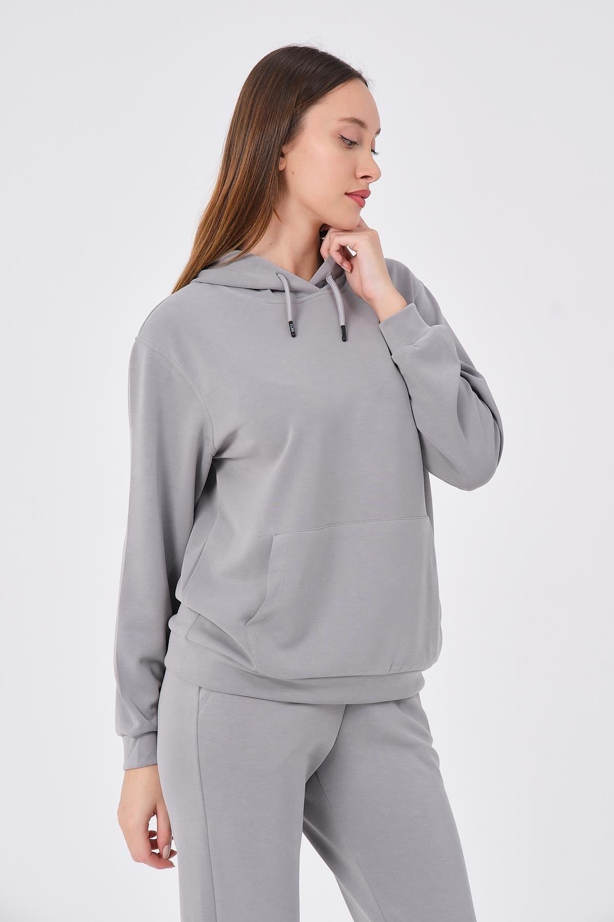 Kadın Yumuşak Kumaş Eşofman Takımı Eşofman Altı ve Sweatshirt