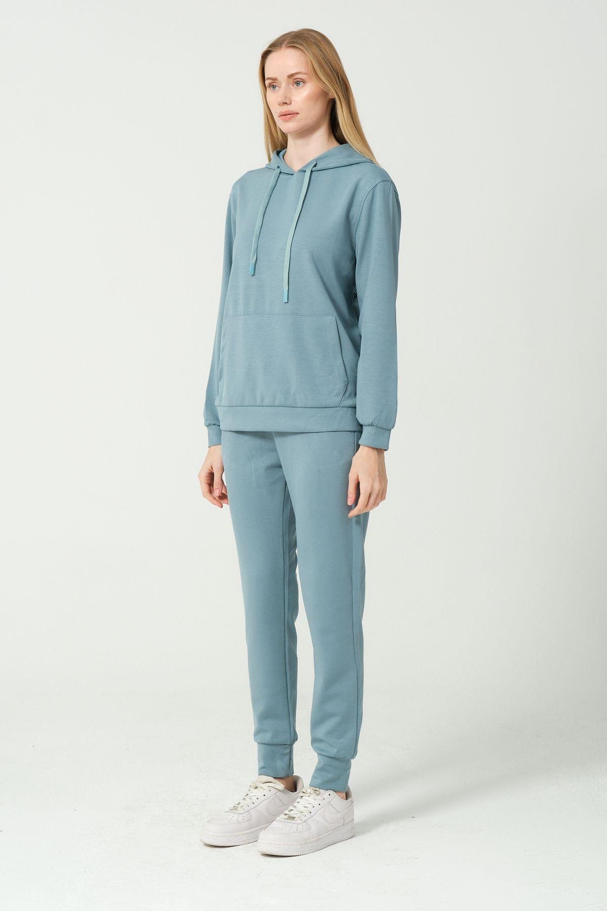 Kadın Yumuşak Kumaş Eşofman Takımı Eşofman Altı ve Sweatshirt