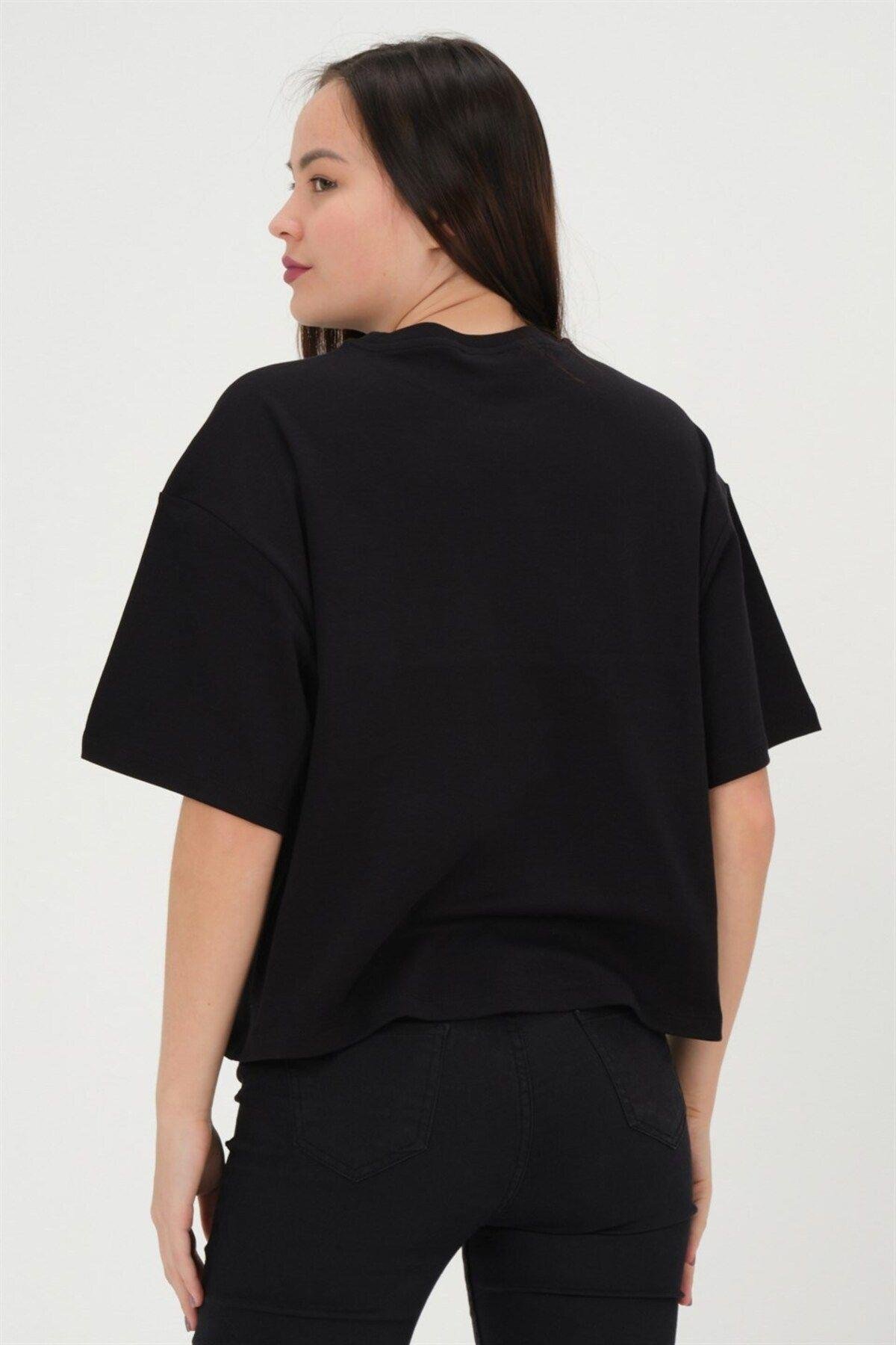 Oversize Kadın T-shirt %100 Pamuk Tişört
