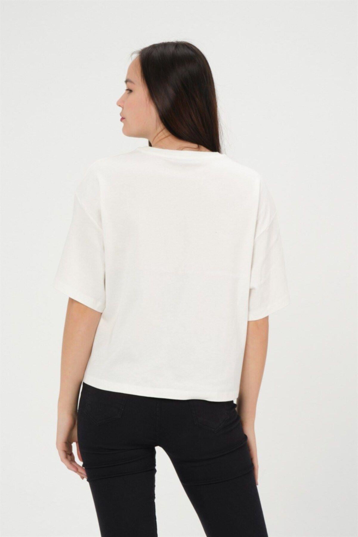 Oversize Kadın T-shirt %100 Pamuk Tişört