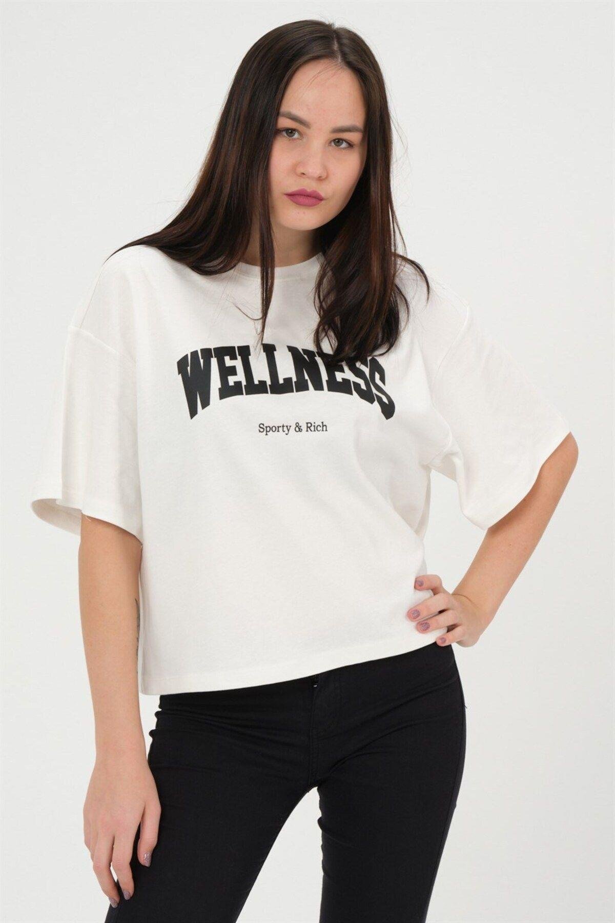 Oversize Kadın T-shirt %100 Pamuk Tişört