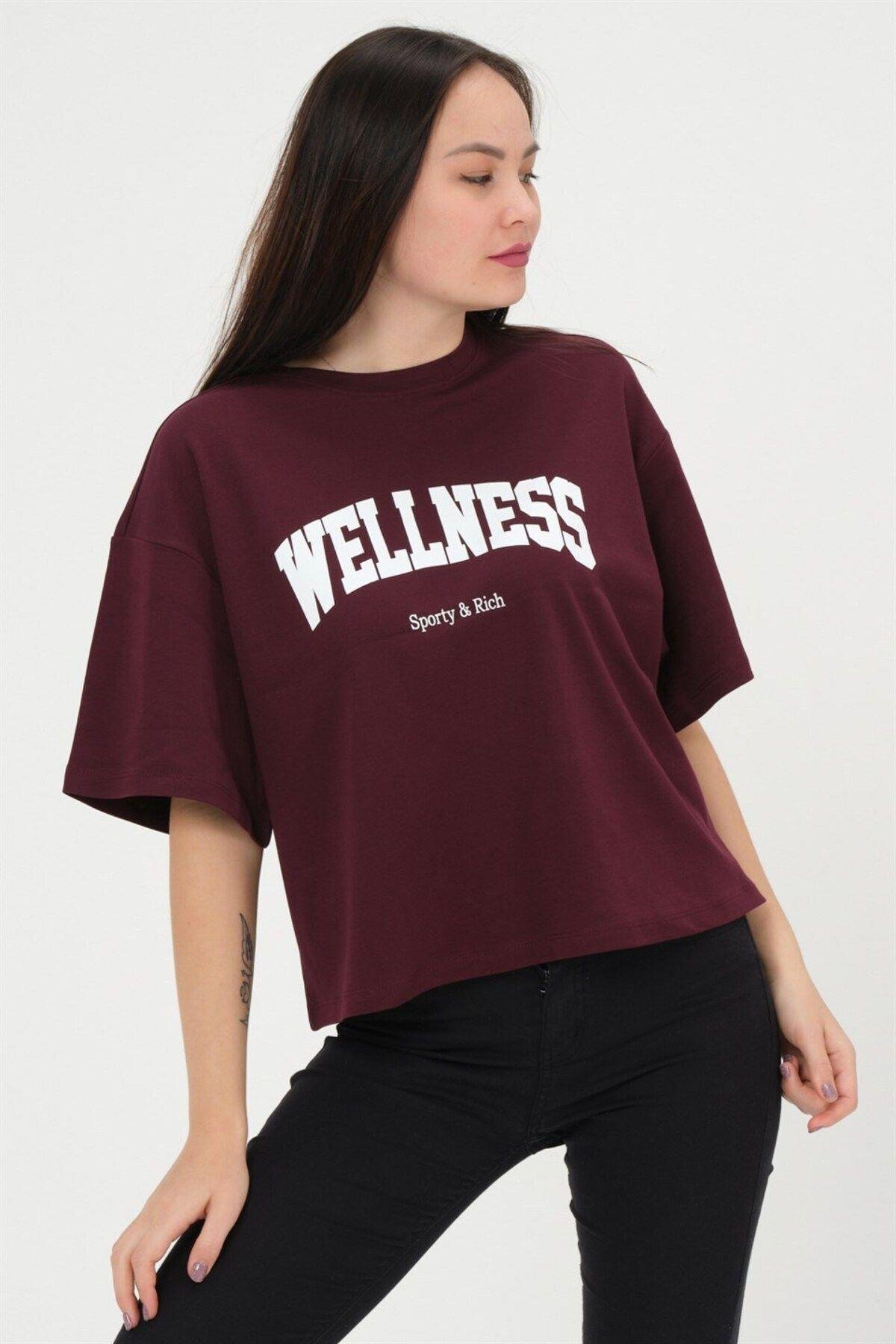 Oversize Kadın T-shirt %100 Pamuk Tişört