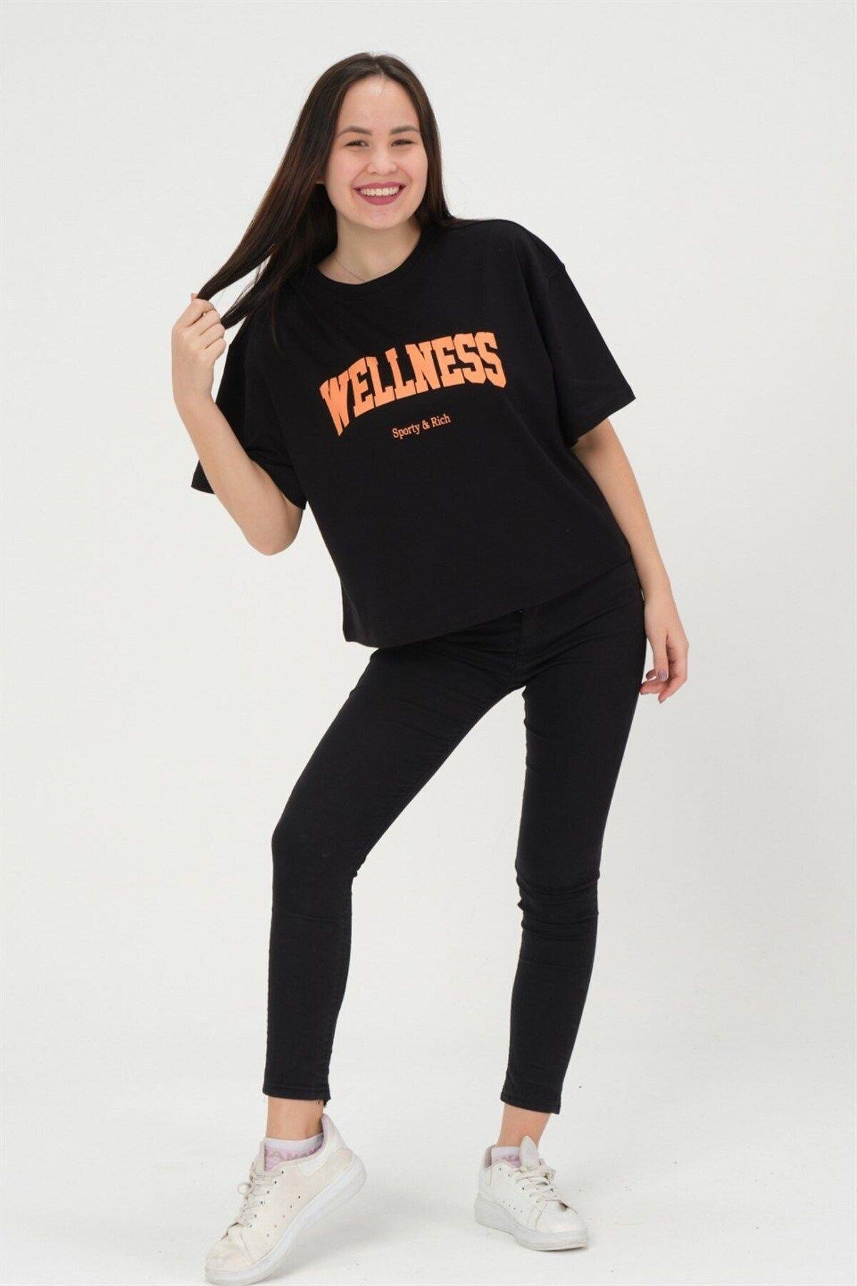 Oversize Kadın T-shirt %100 Pamuk Tişört