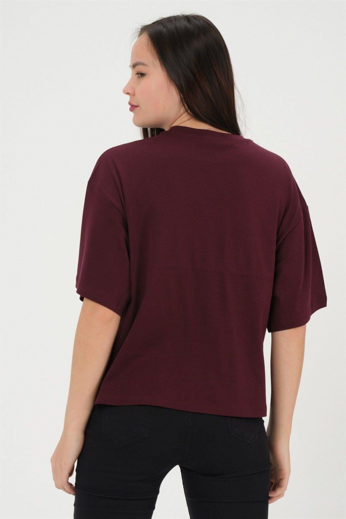 Oversize Kadın T-shirt %100 Pamuk Tişört