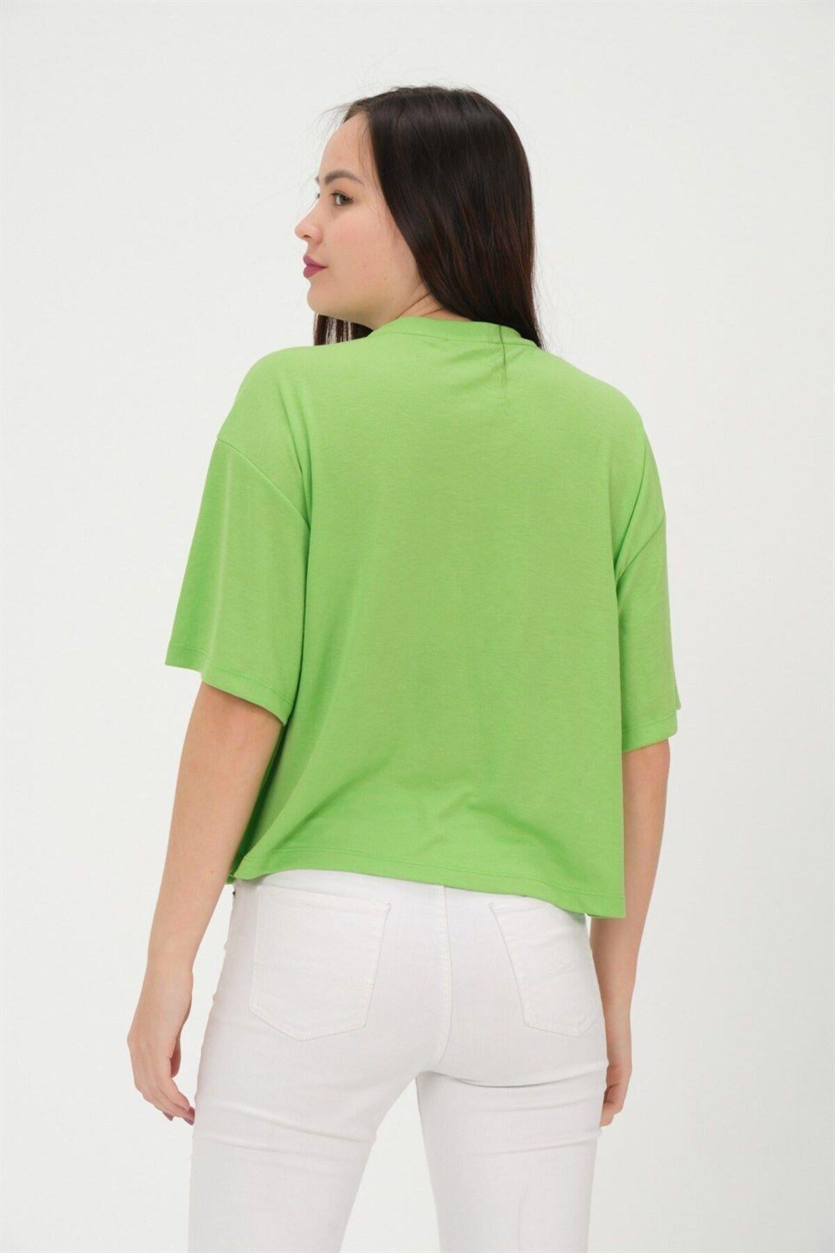 Oversize Kadın T-shirt %100 Pamuk Tişört
