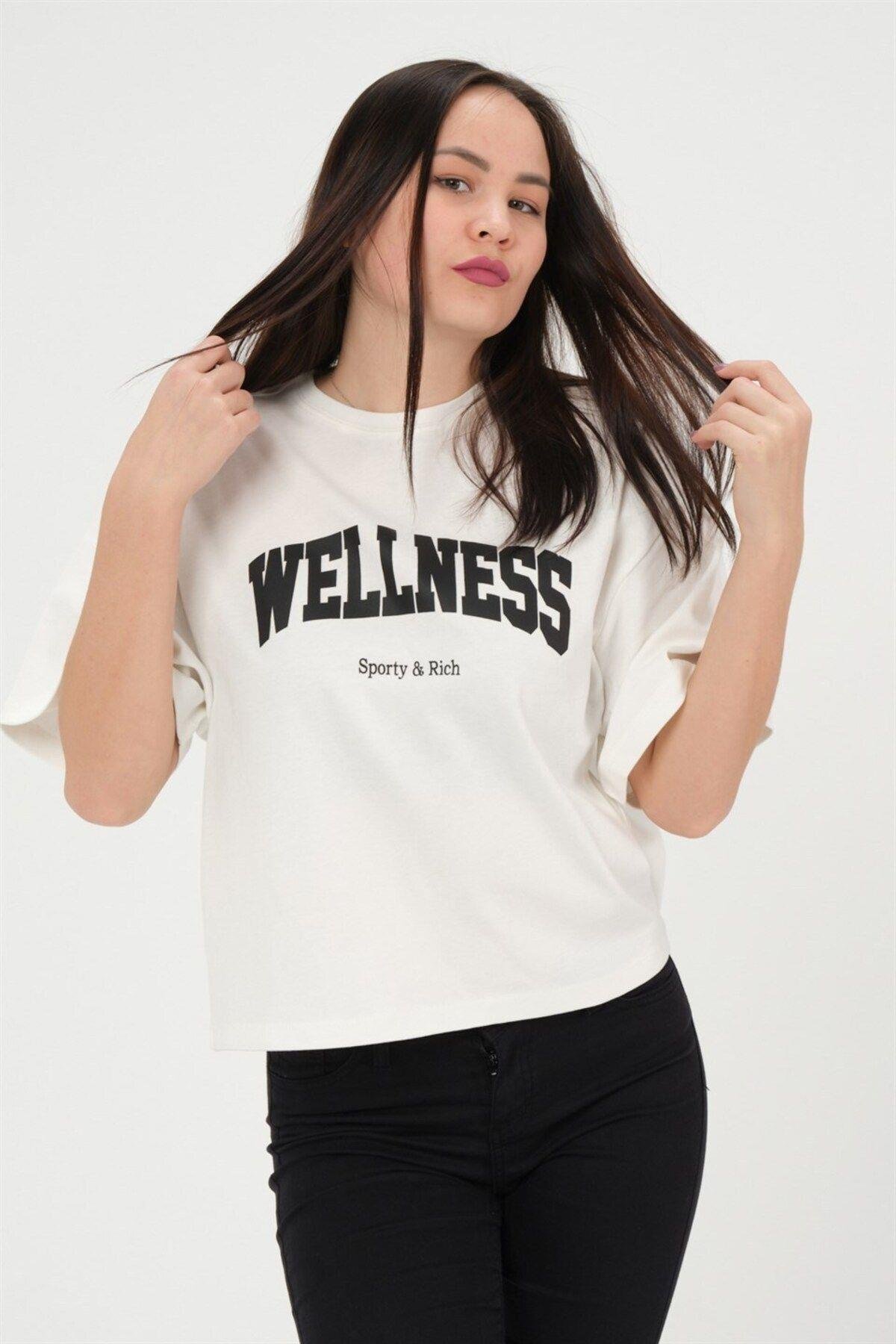 Oversize Kadın T-shirt %100 Pamuk Tişört