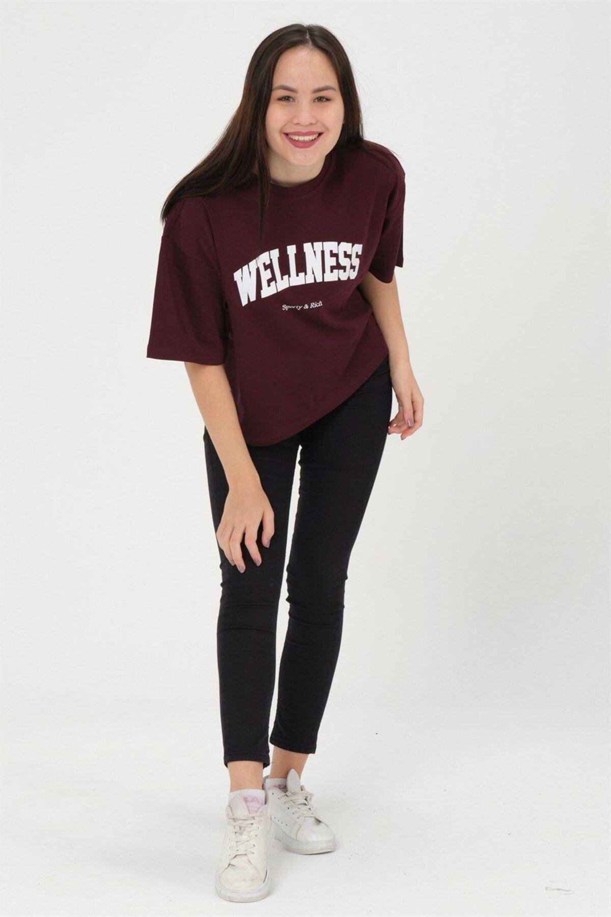 Oversize Kadın T-shirt %100 Pamuk Tişört