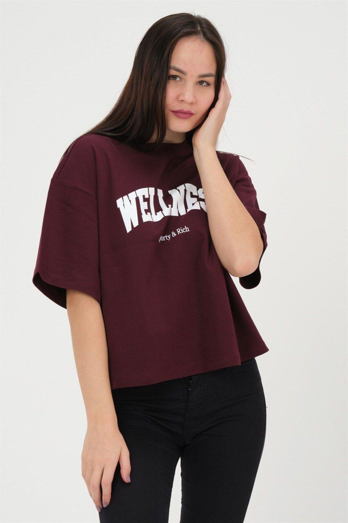Oversize Kadın T-shirt %100 Pamuk Tişört