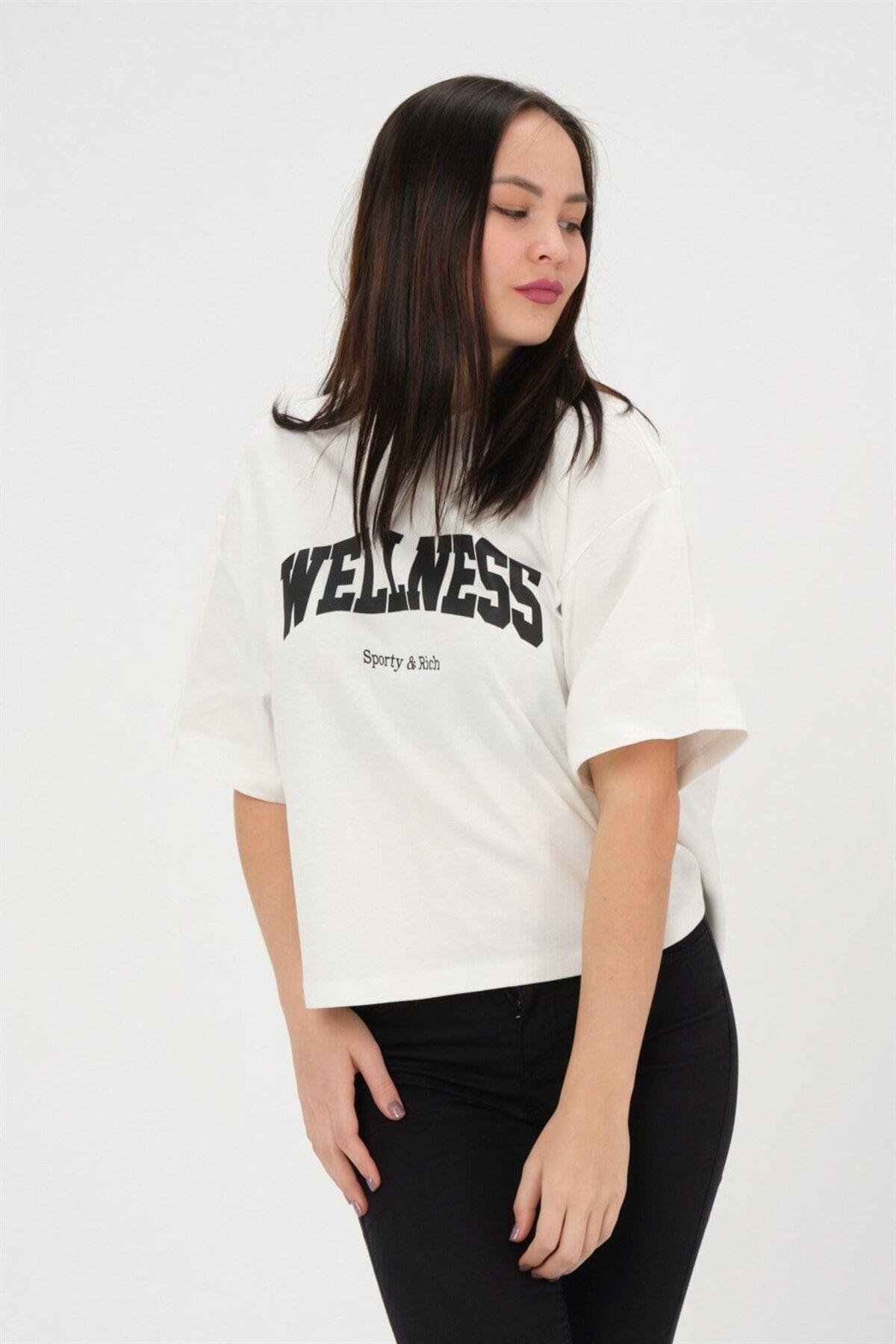 Oversize Kadın T-shirt %100 Pamuk Tişört