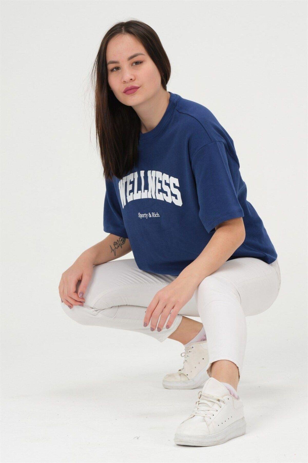 Oversize Kadın T-shirt %100 Pamuk Tişört
