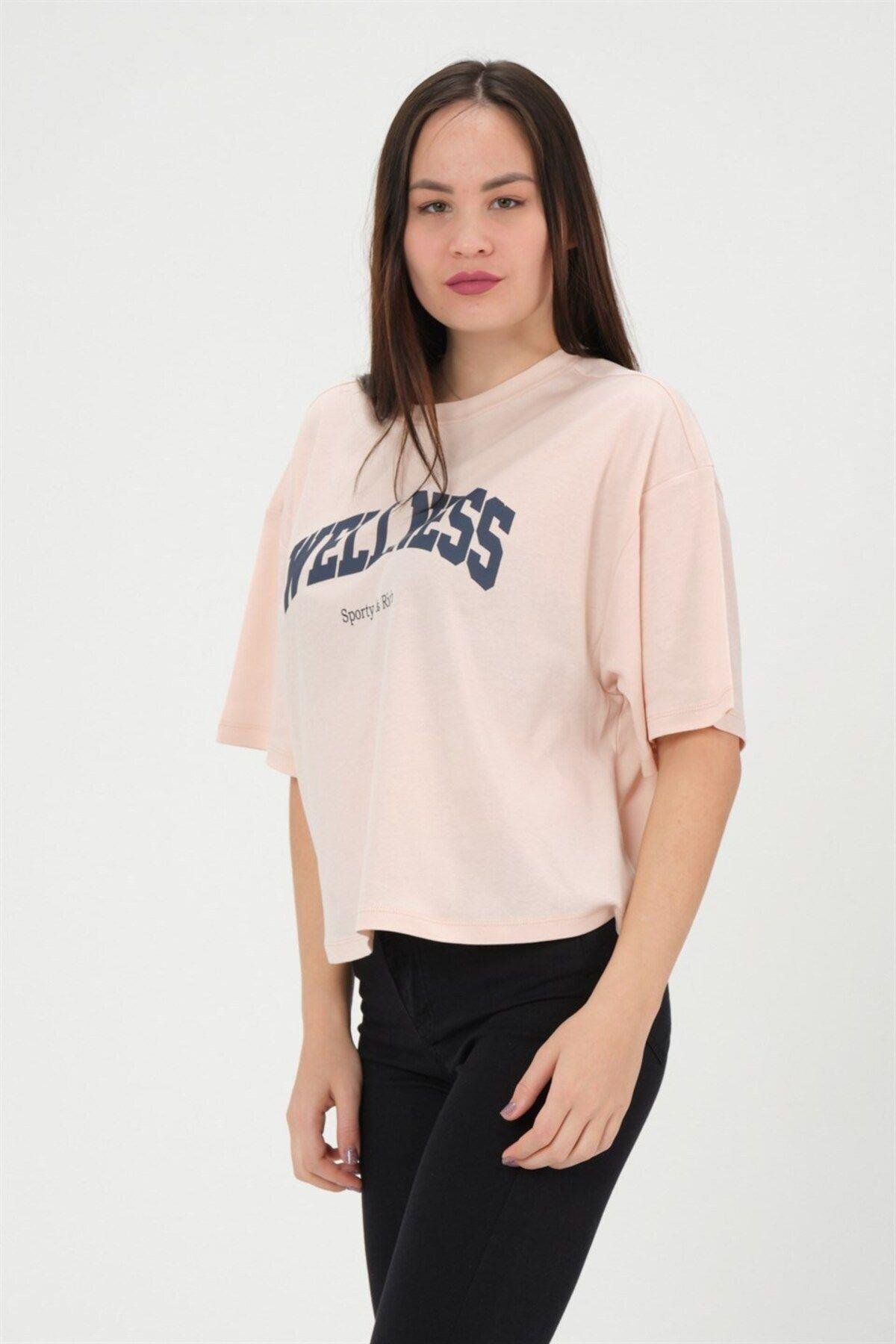 Oversize Kadın T-shirt %100 Pamuk Tişört