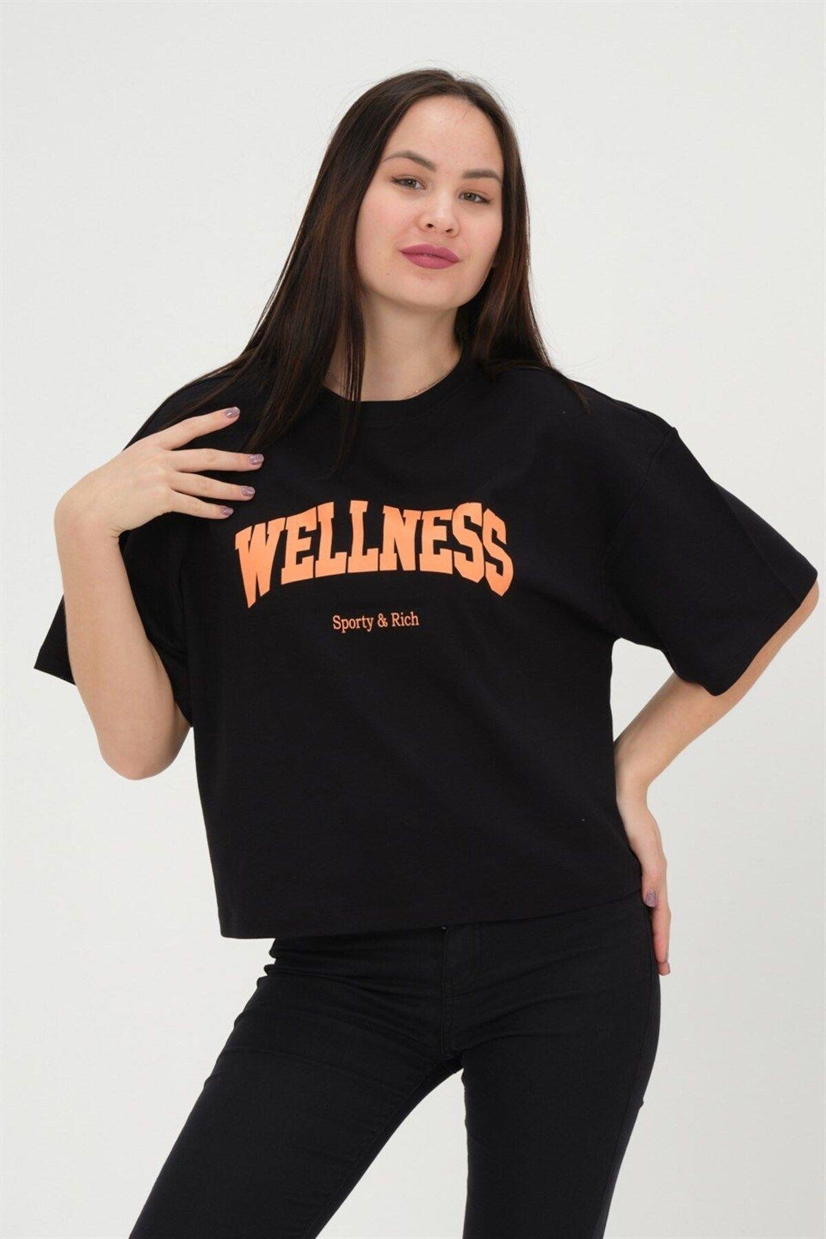 Oversize Kadın T-shirt %100 Pamuk Tişört