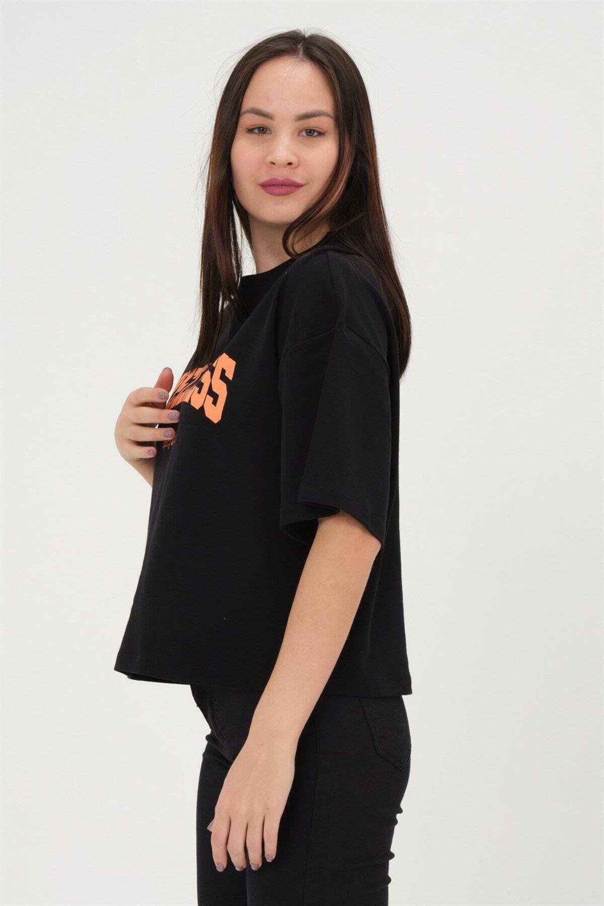 Oversize Kadın T-shirt %100 Pamuk Tişört