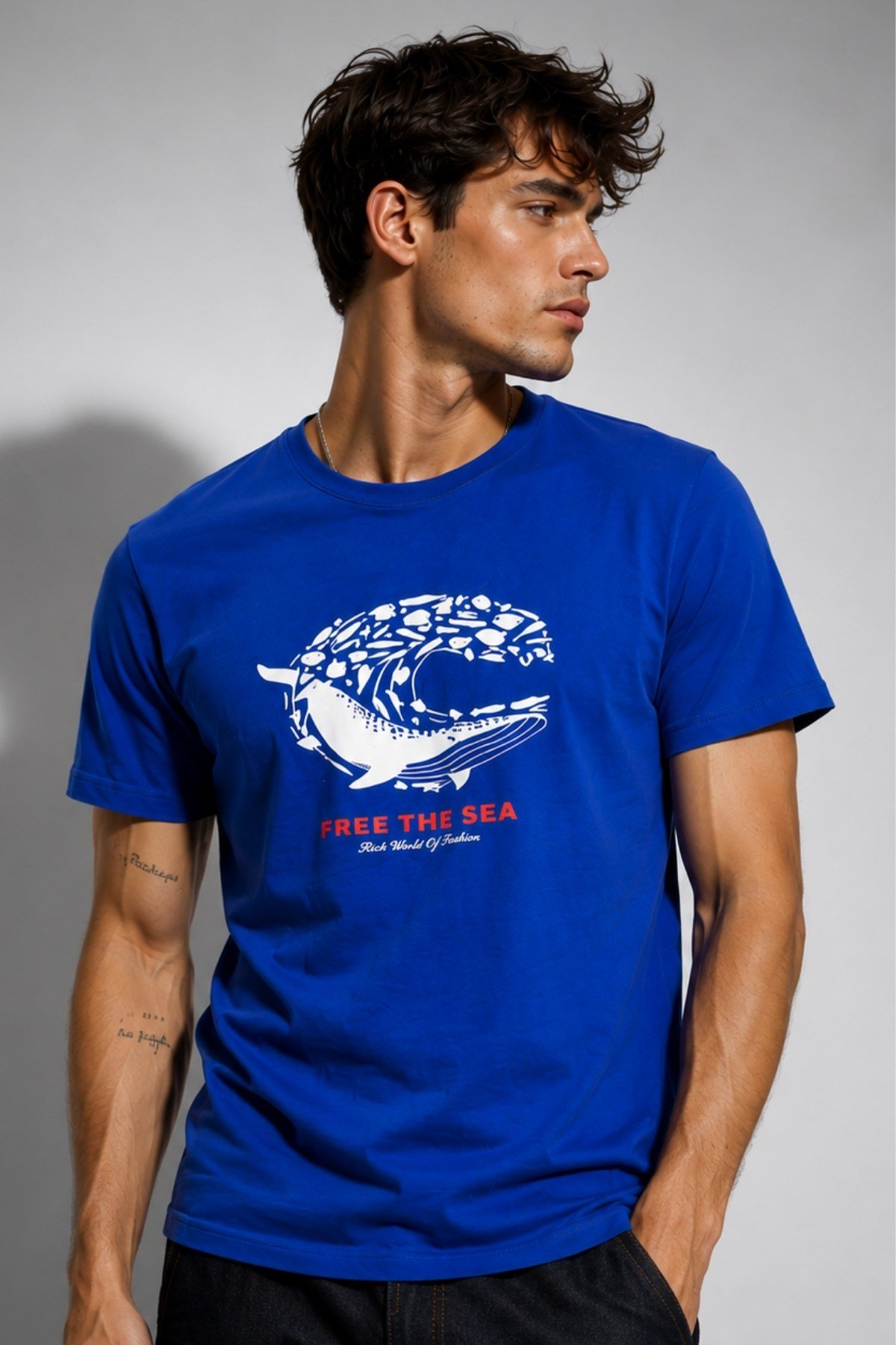 Rich Erkek Bisiklet Yaka T-shirt