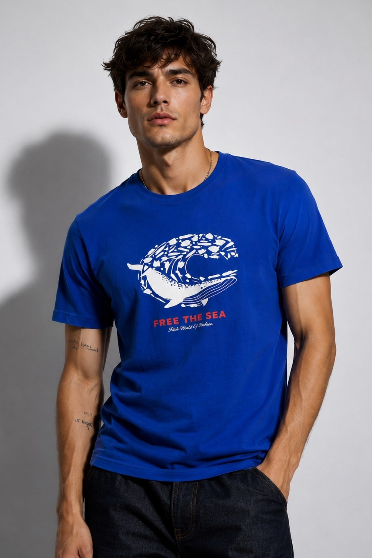 Rich Erkek Bisiklet Yaka T-shirt