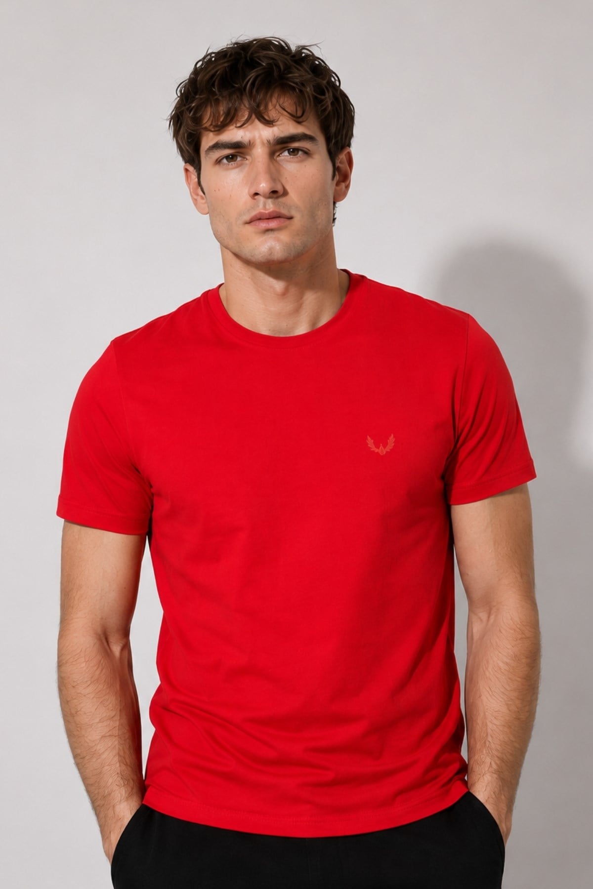 Rich Erkek Logo Baskılı T-shirt %100 Pamuk Tişört