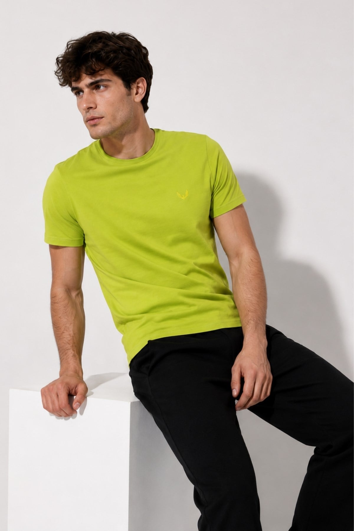 Rich Erkek Logo Baskılı T-shirt %100 Pamuk Tişört
