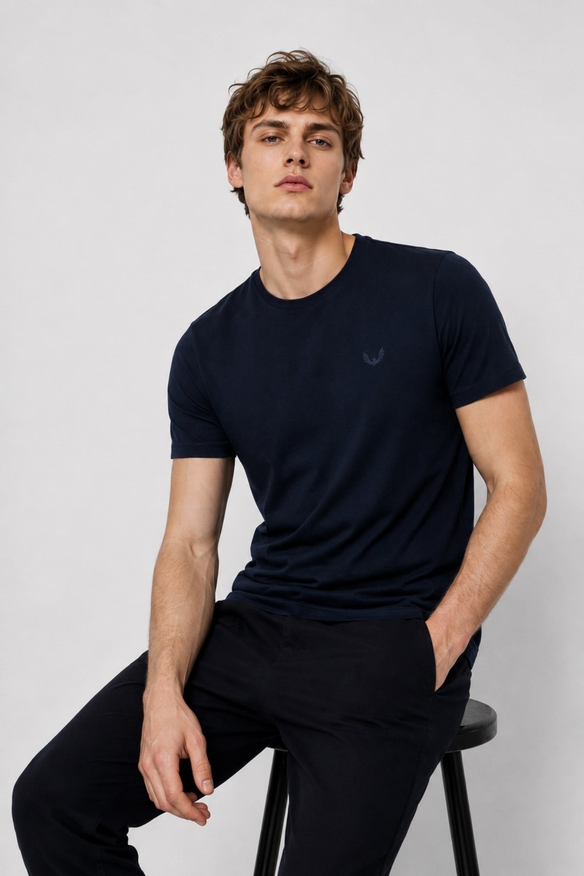 Rich Erkek Logo Baskılı T-shirt %100 Pamuk Tişört