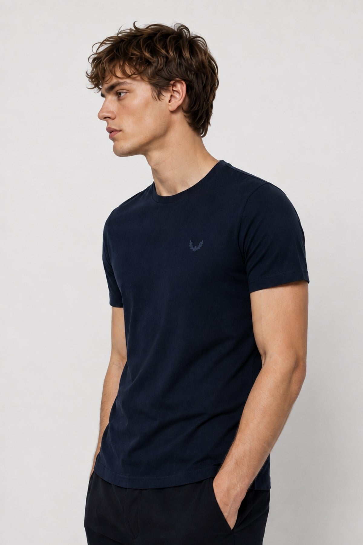 Rich Erkek Logo Baskılı T-shirt %100 Pamuk Tişört