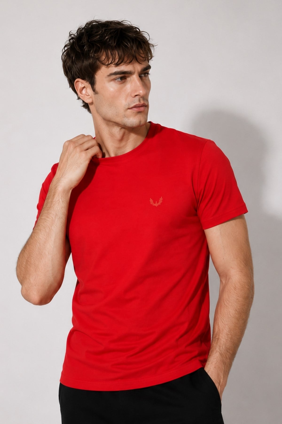 Rich Erkek Logo Baskılı T-shirt %100 Pamuk Tişört