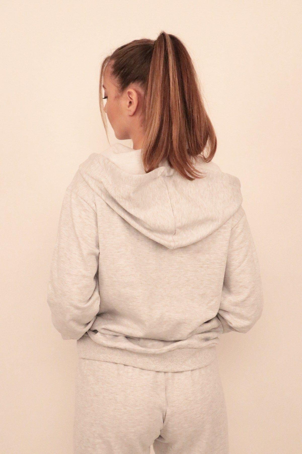 Rich Kadın Baskılı Kapüşonlu Sweatshirt