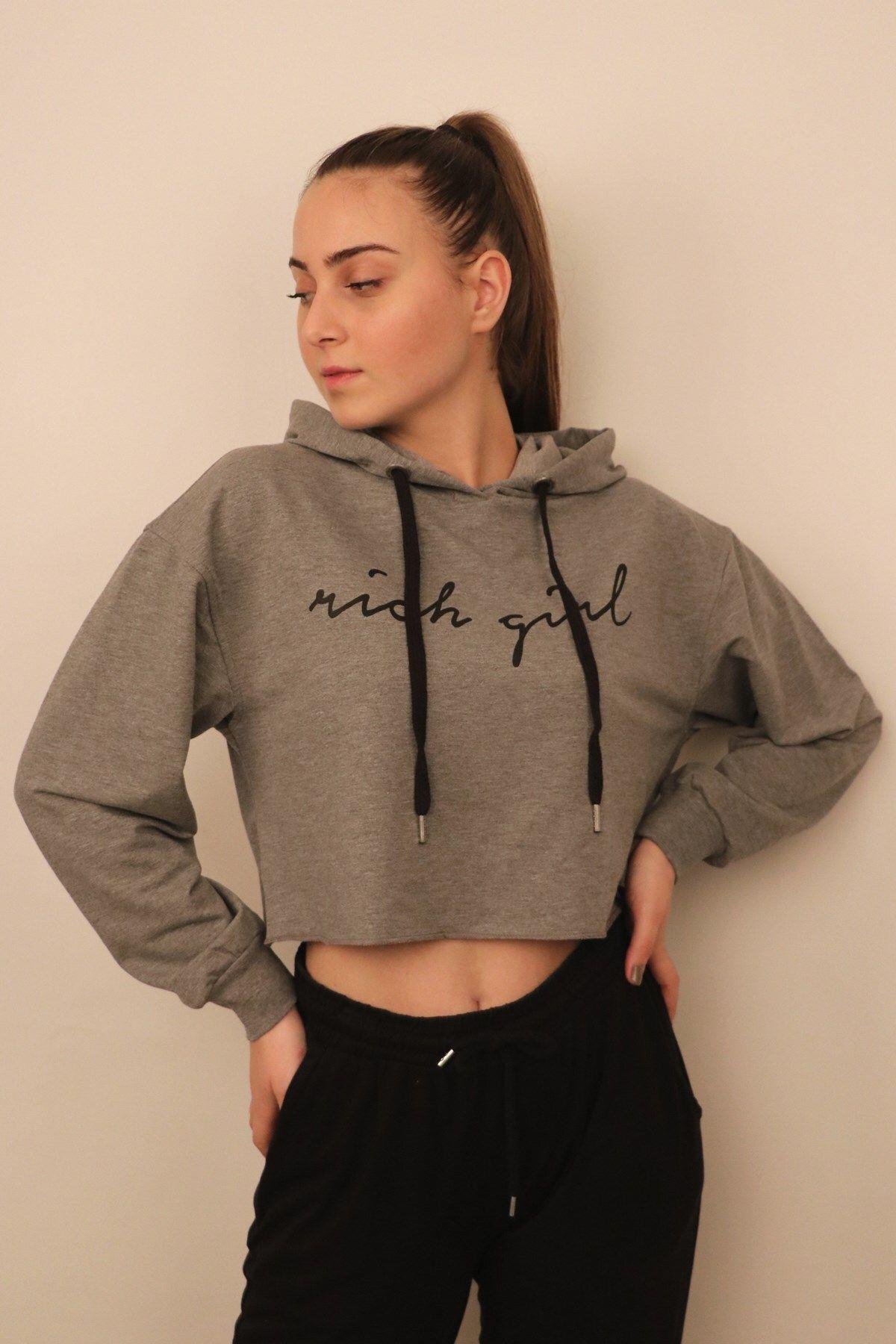 Rich Kadın Crop Sweatshirt