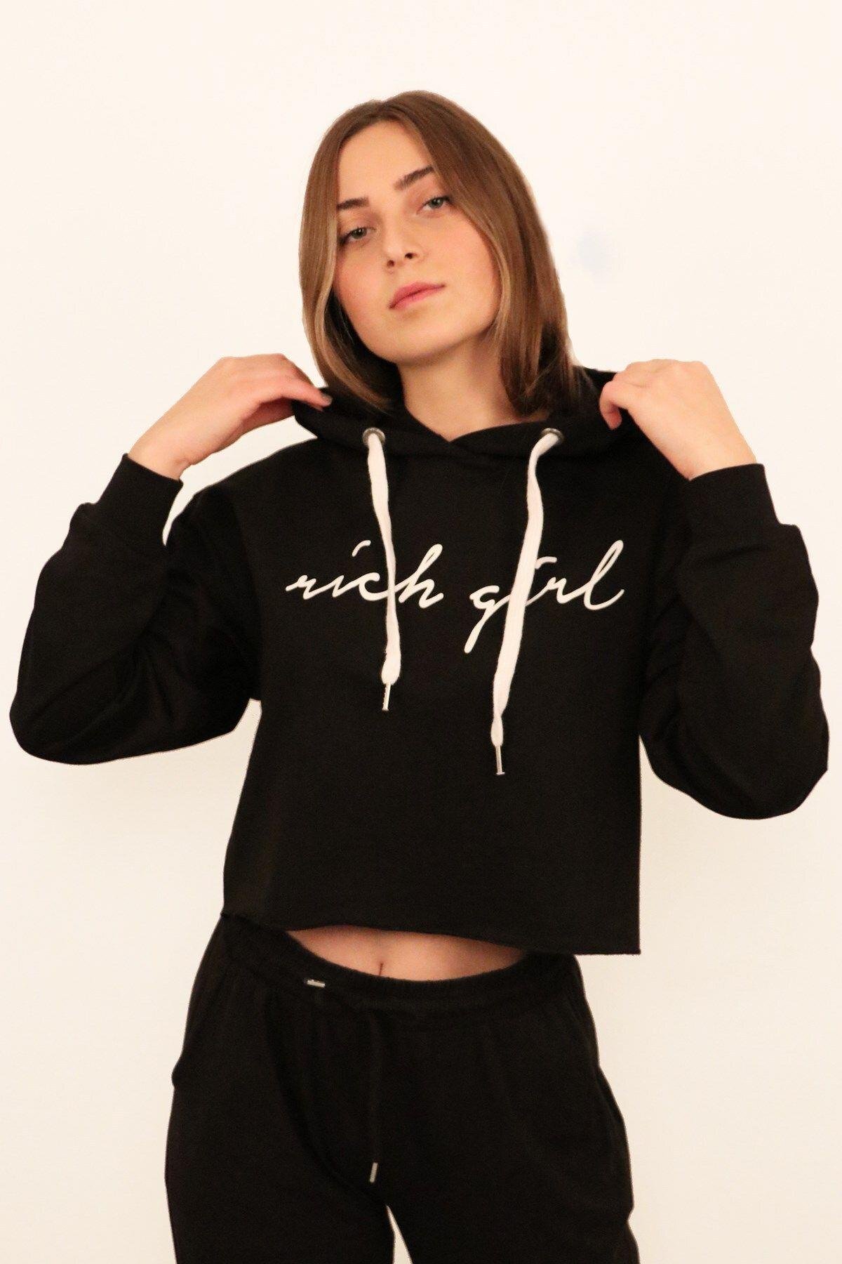 Rich Kadın Crop Sweatshirt