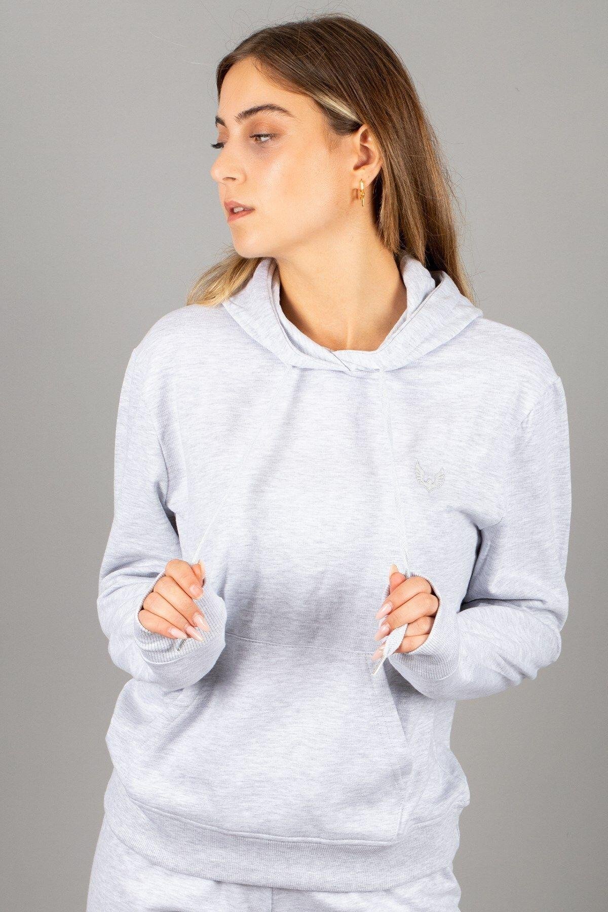 Rich Kadın Kapüşonlu Sweatshirt %100 Pamuk Polar