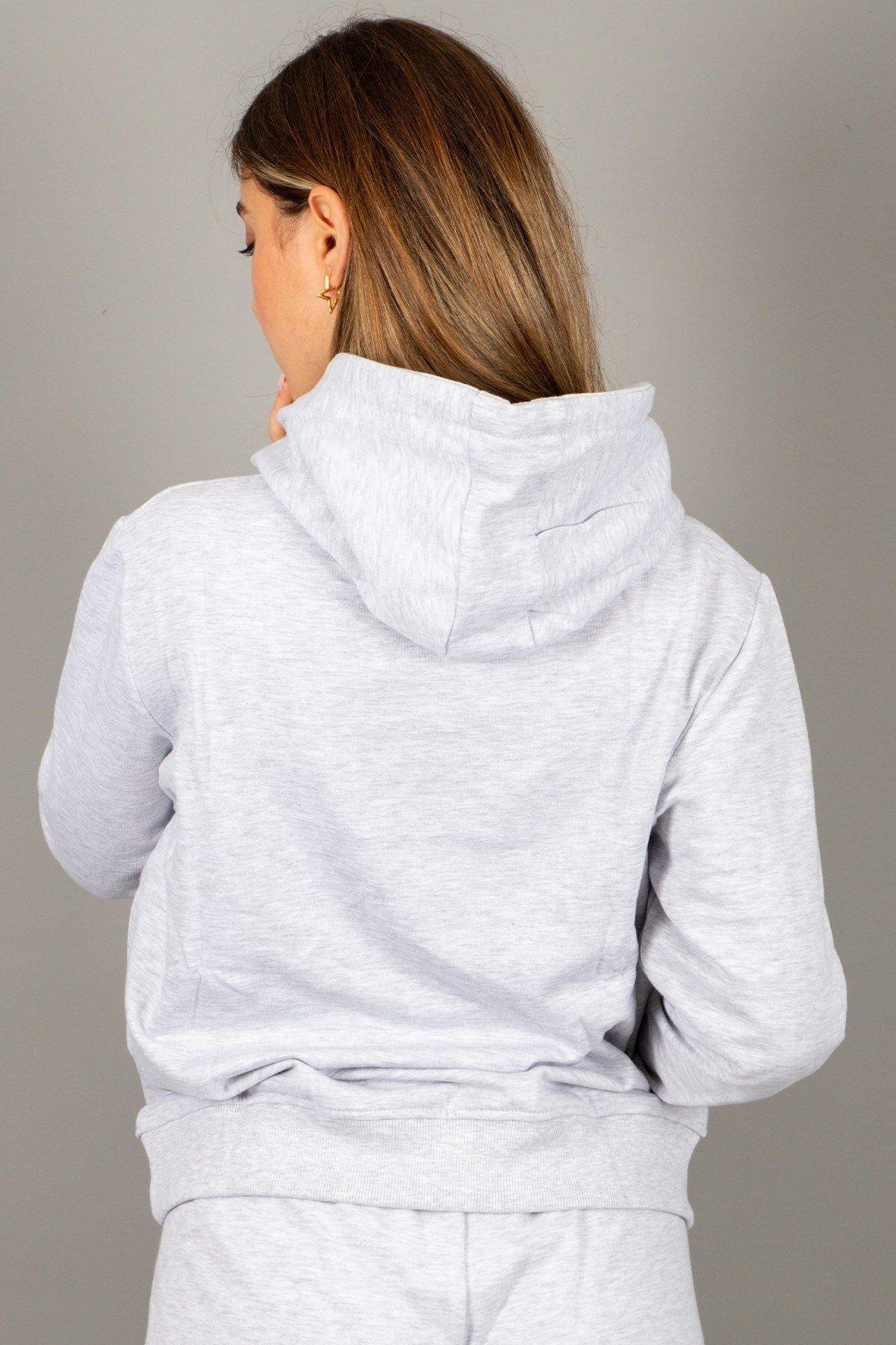 Rich Kadın Kapüşonlu Sweatshirt %100 Pamuk Polar