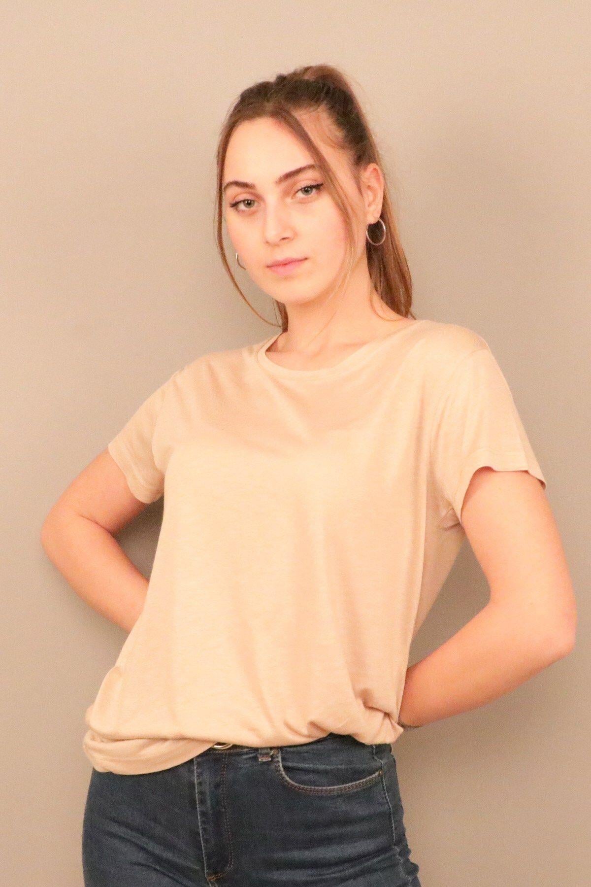 Rich Kadın O Yaka T-shirt %100 Pamuk Tişört