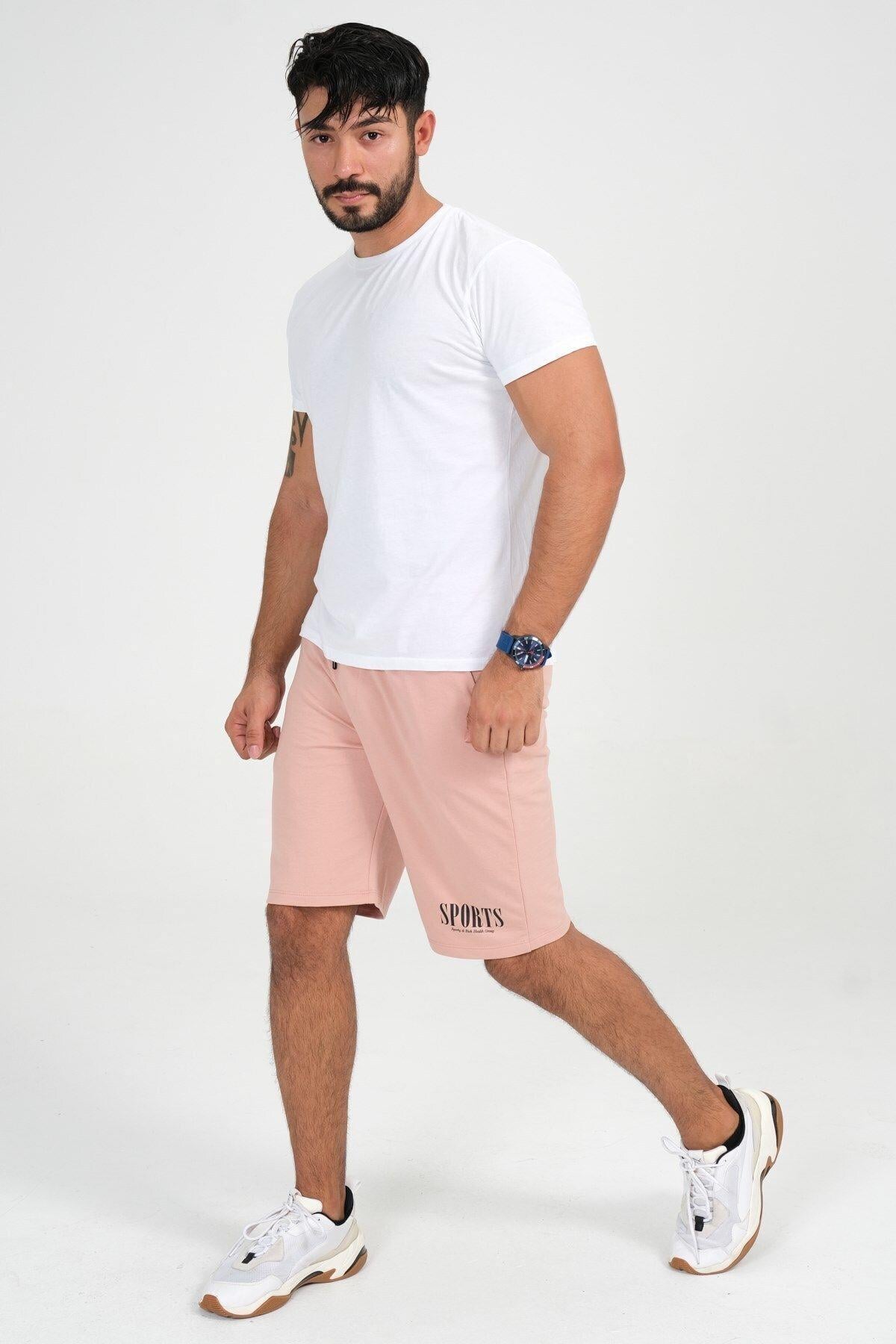 Spor Erkek Şort Bermuda %100 Pamuk