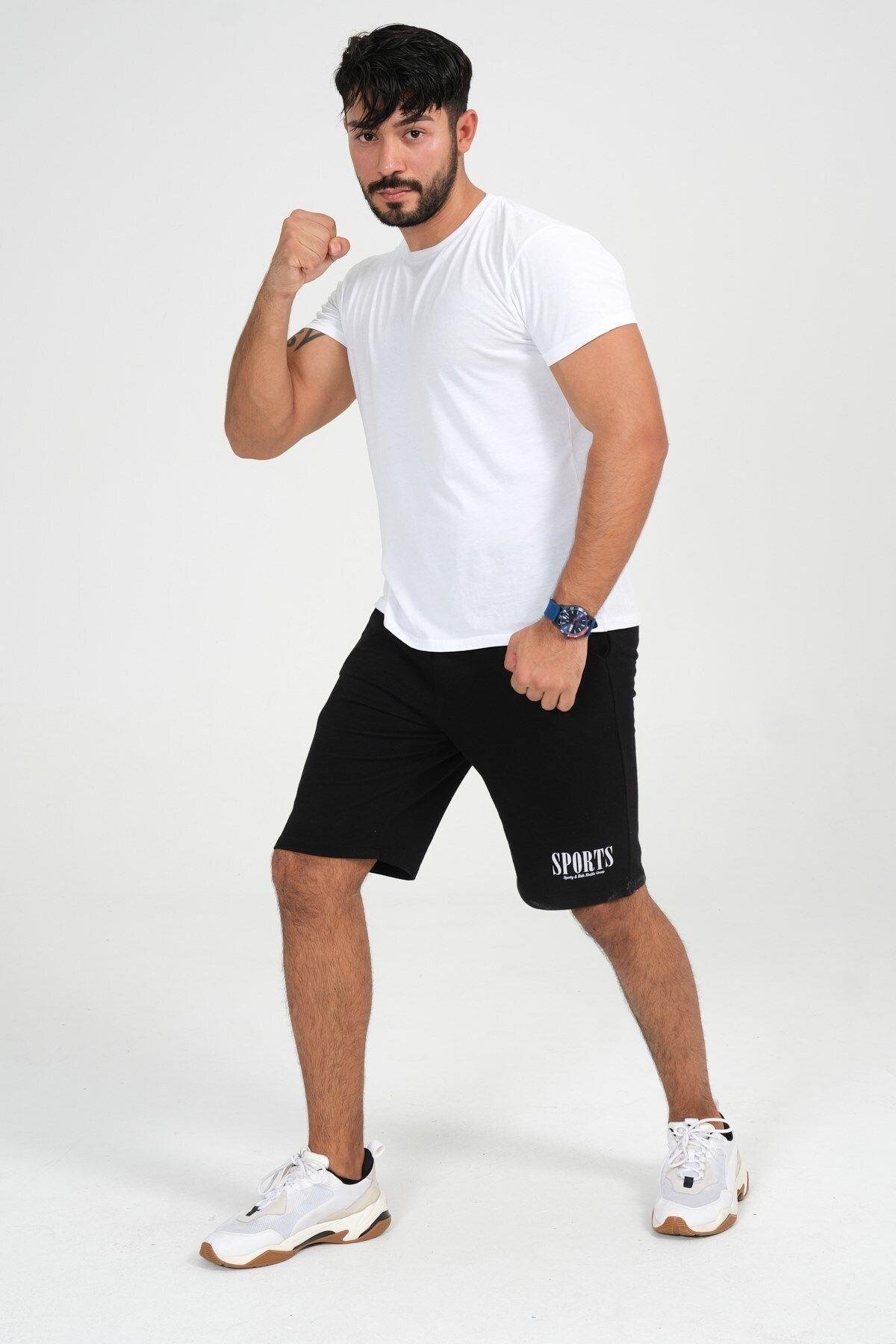 Spor Erkek Şort Bermuda %100 Pamuk