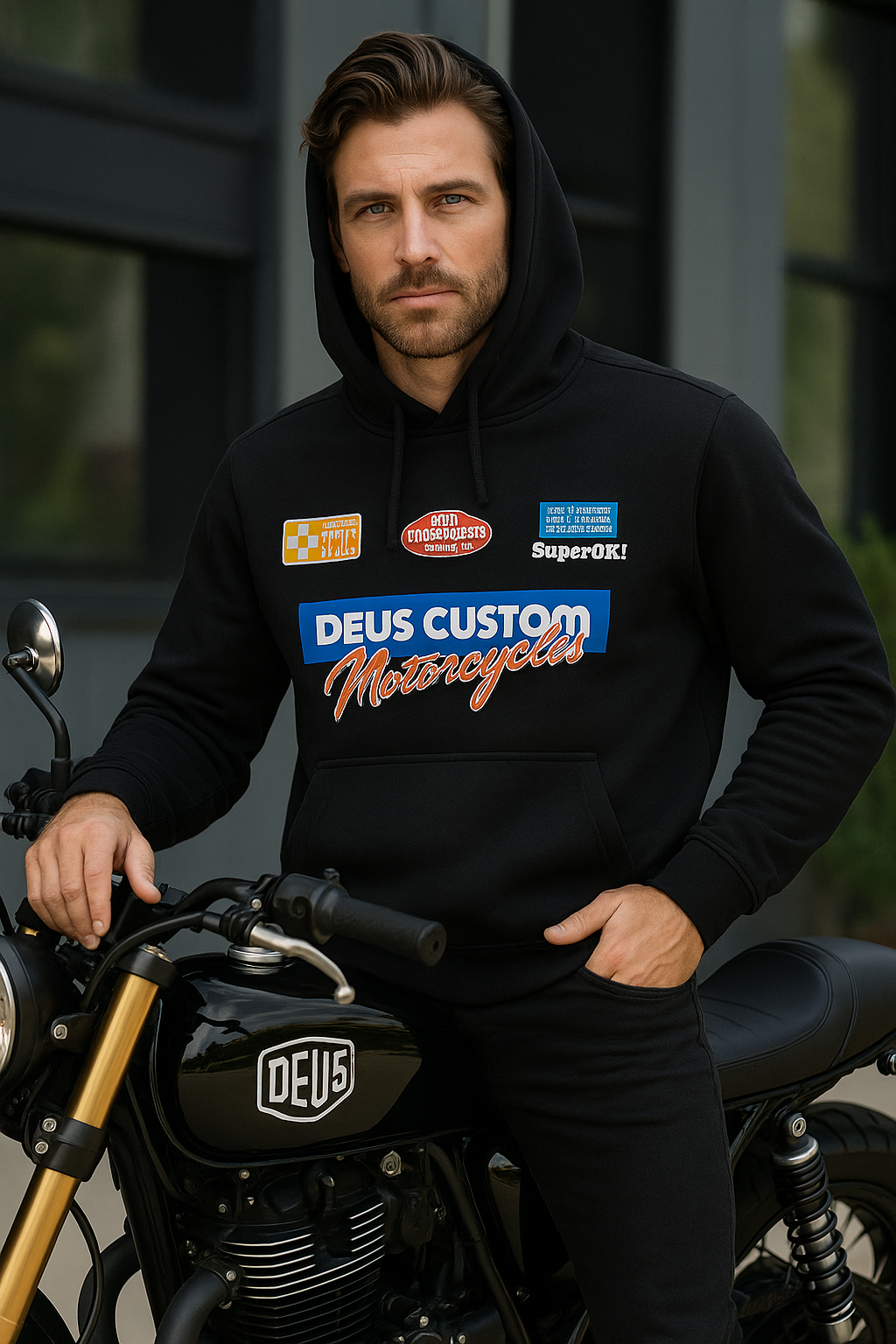 Unisex İkili Paket Kadın-Erkek Sevgili Kombini - Kapüşonlu Baskı Detaylı Sweatshirt 2'li Paket