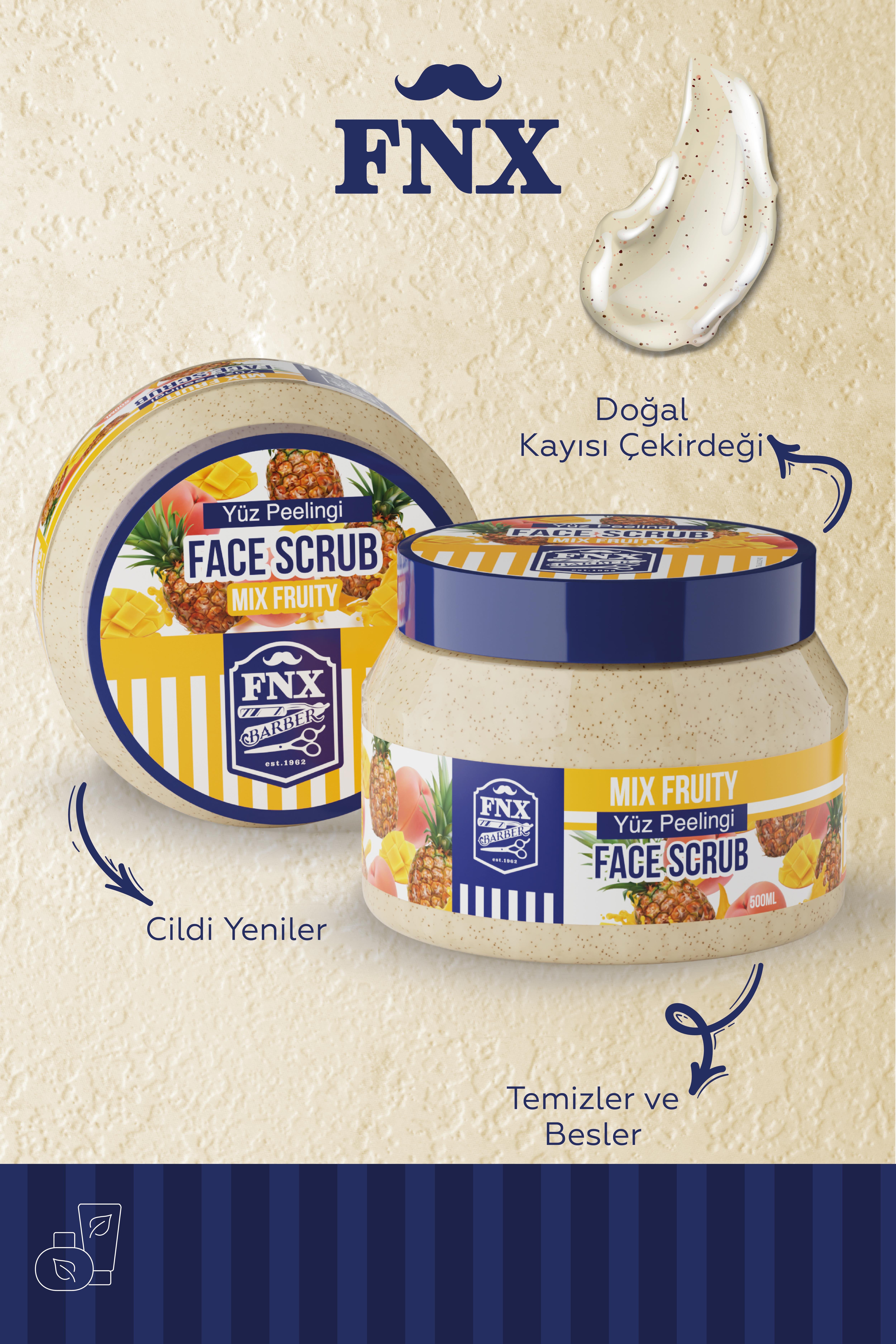 Fnx Barber Face Scrub Peeling Fruit Mix 500 ML