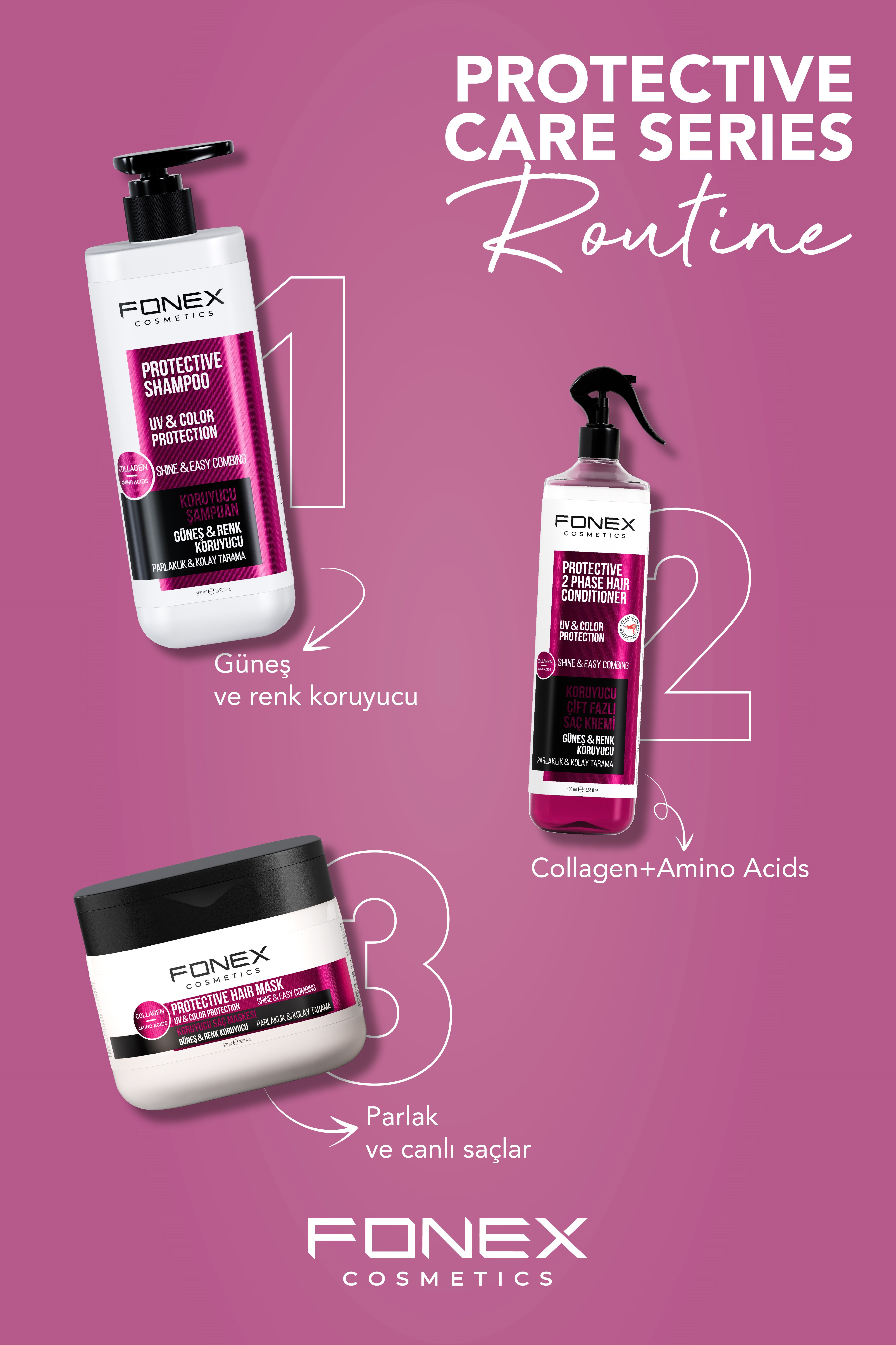 Fonex Çift Fazlı Sıvı Saç Kremi Koruyucu 400 ML 