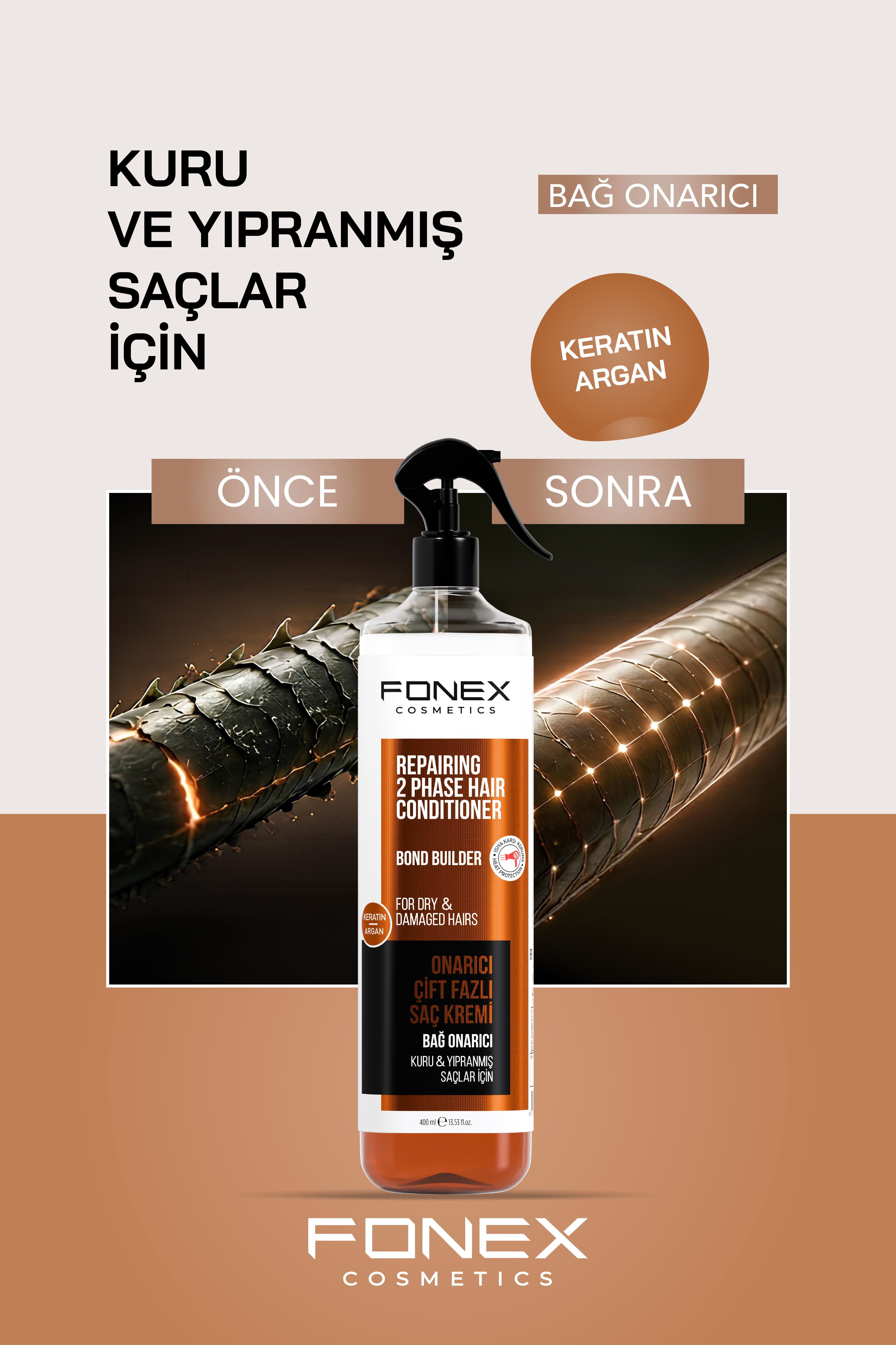 Fonex Çift Fazlı Sıvı Saç Kremi Onarıcı 400 ML 
