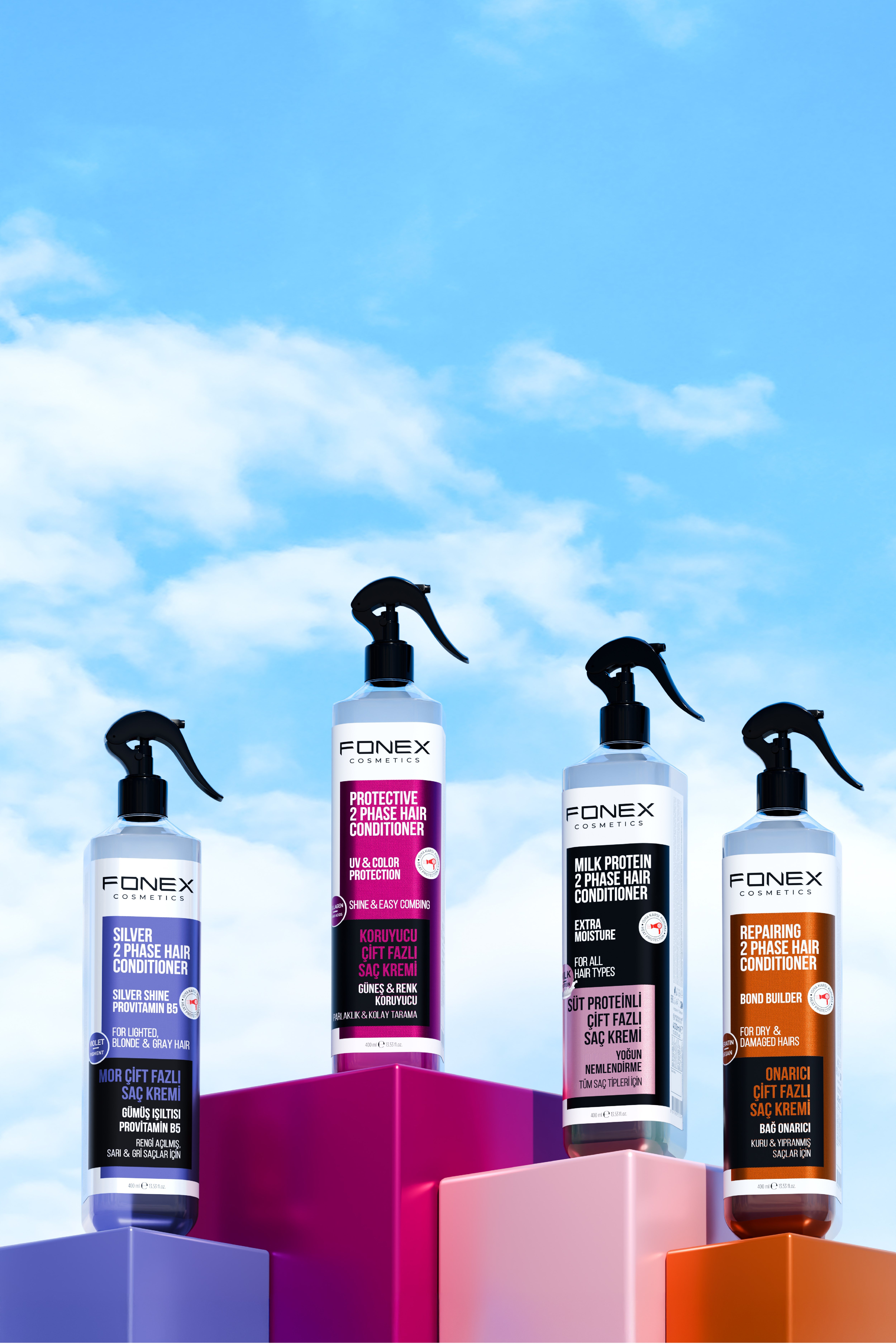 Fonex Çift Fazlı Sıvı Saç Kremi Süt Protein 400 ML 