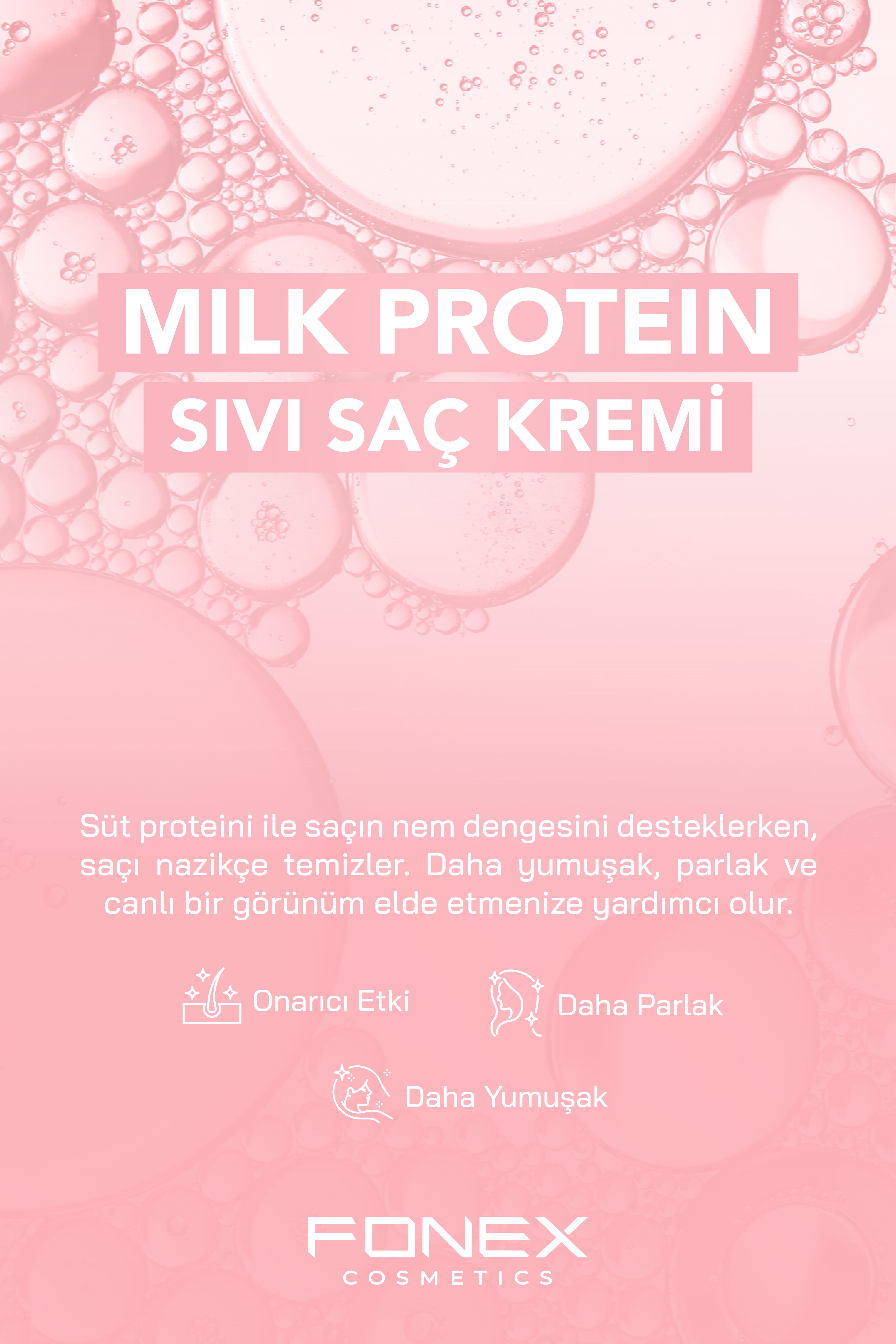 Fonex Çift Fazlı Sıvı Saç Kremi Süt Protein 400 ML 